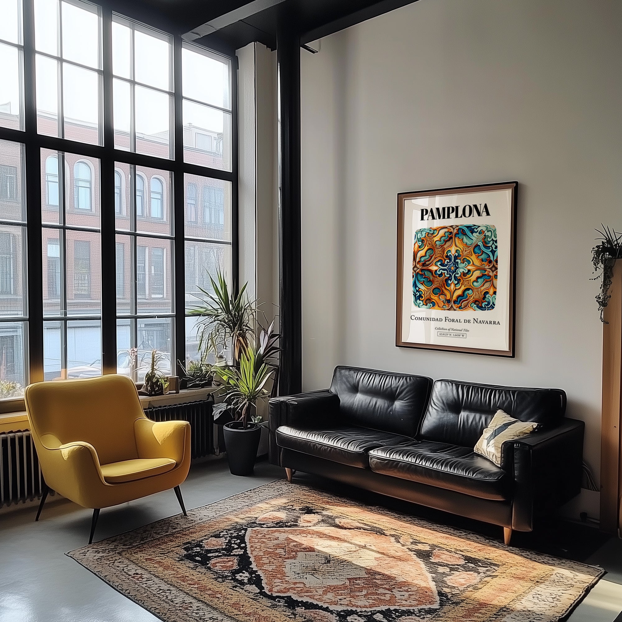 Pamplona, Spain – Away From Home Poster, unframed on coastal sand
