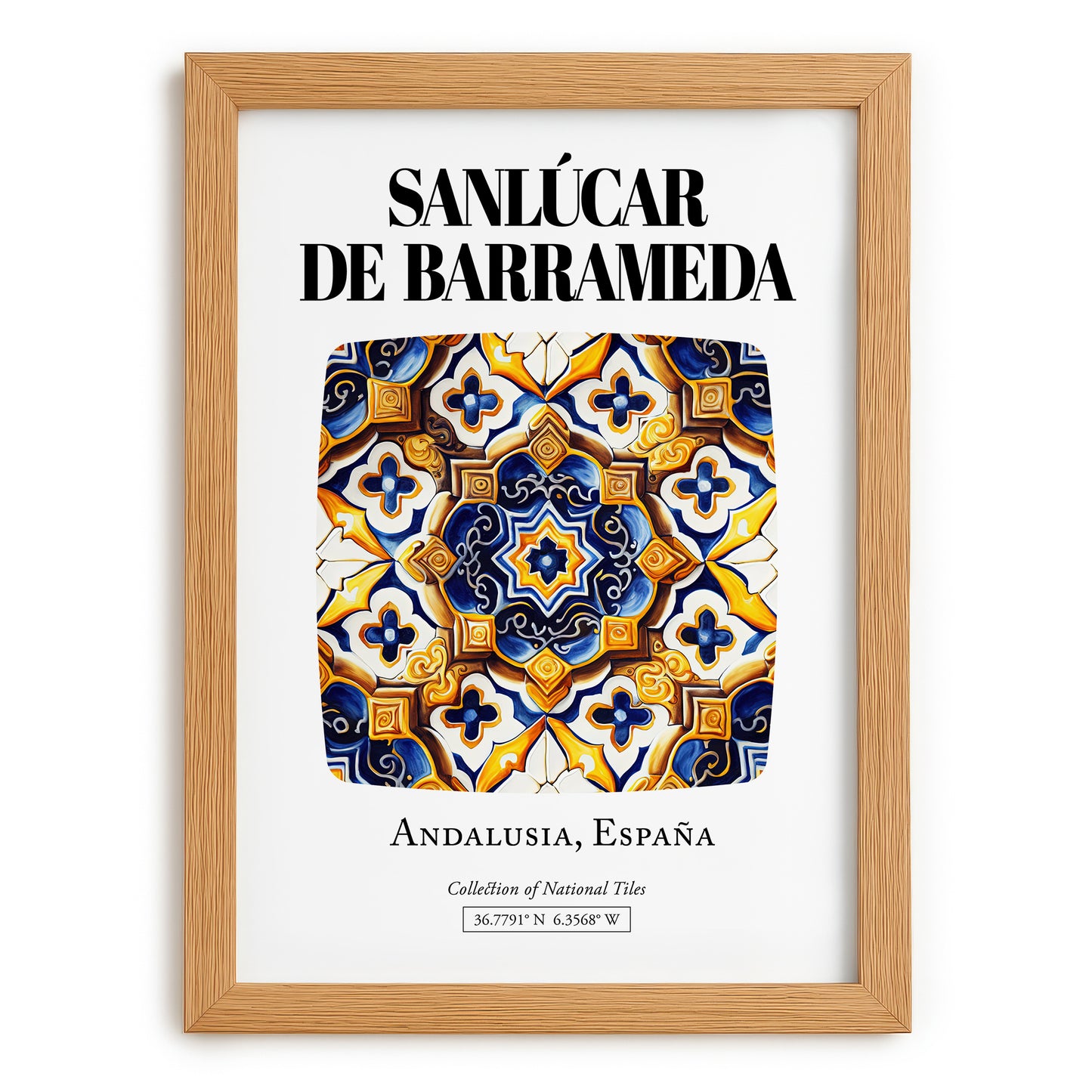 Sanlúcar De Barrameda, Spain – Travel Print, set in oak frame