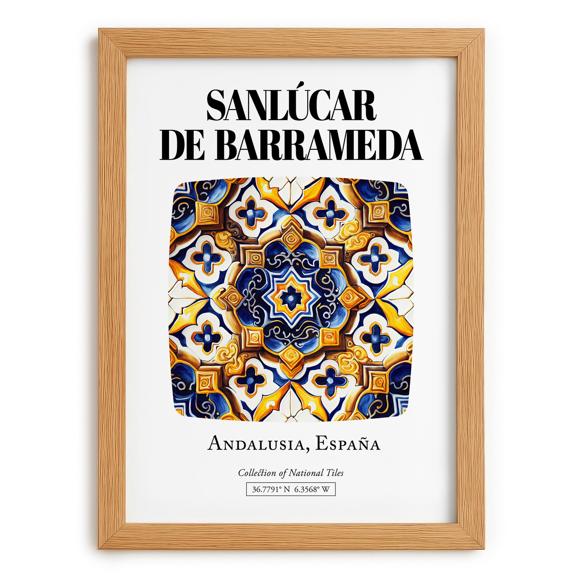 Sanlúcar De Barrameda, Spain – Travel Print, set in oak frame