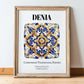 Denia, Spain – Travel Poster, in wooden frame leaning on the floor