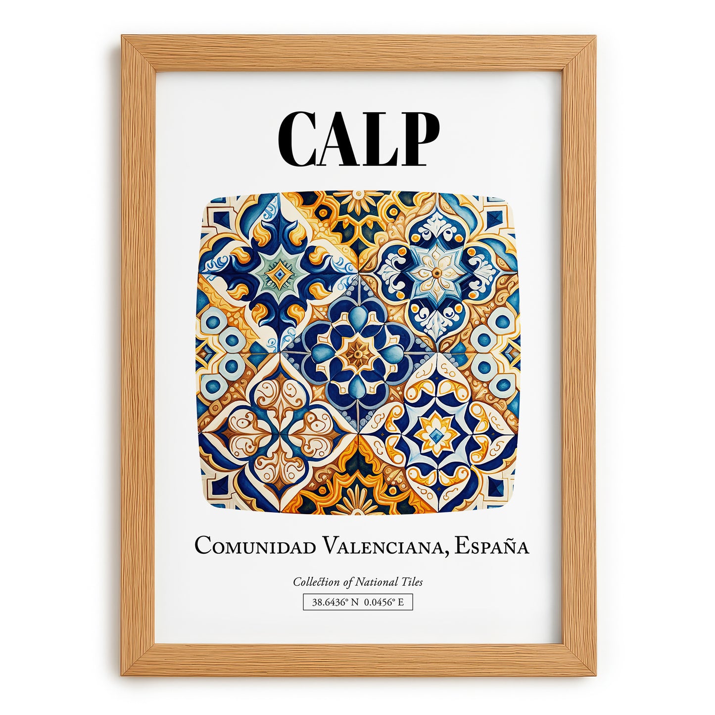 Calp, Spain – Travel Print, set in oak frame