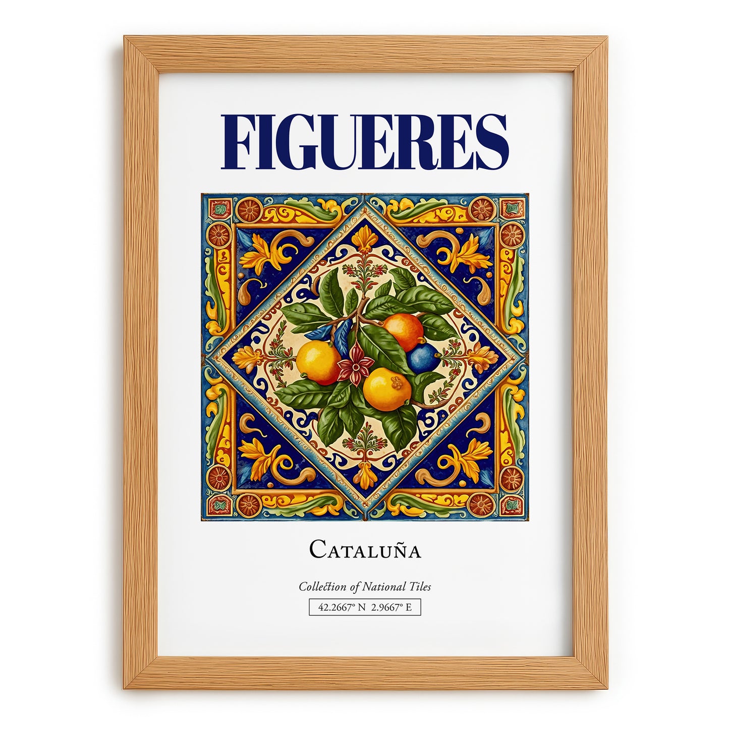 Figueres, Spain – National Pride Wall Decor, set in oak frame