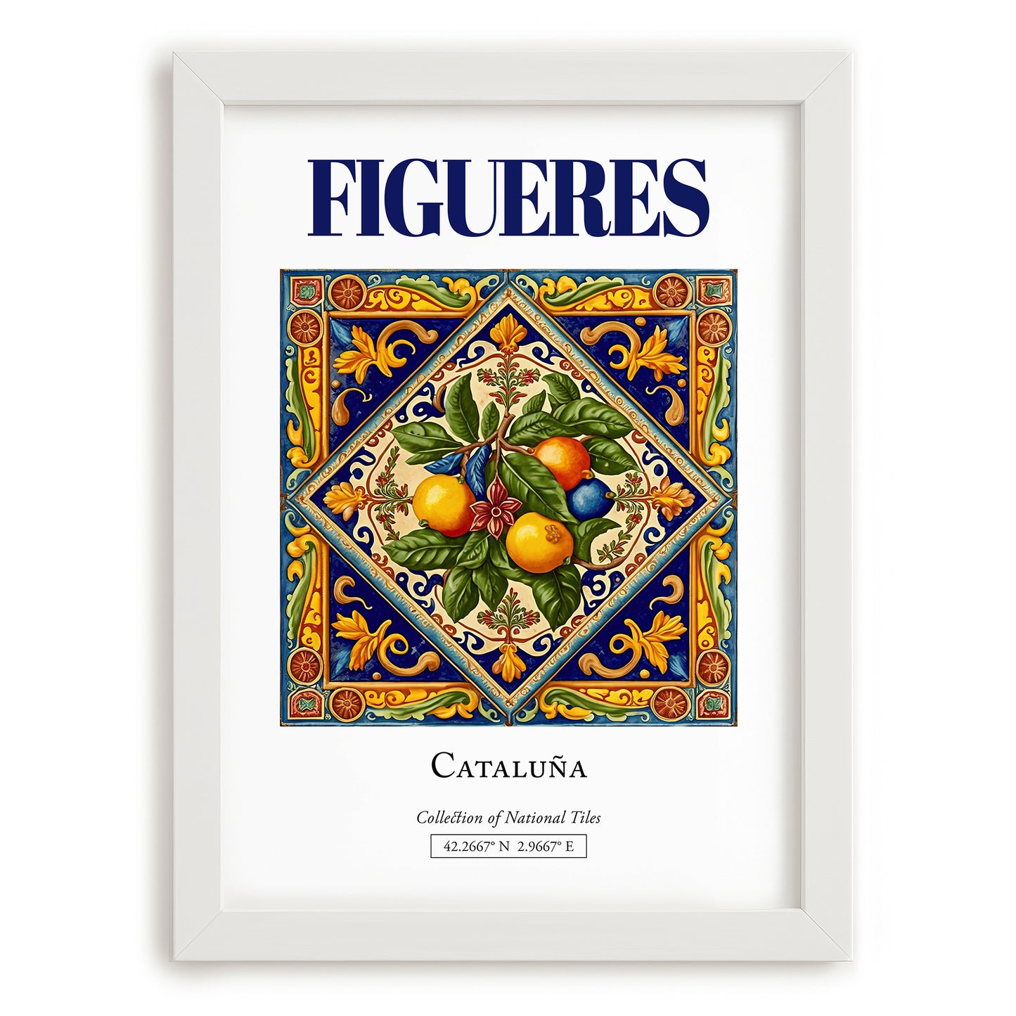 Figueres, Spain – National Pride Wall Decor, placed in minimal white frame