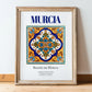 Murcia, Spain – Travel Print, in wooden frame leaning on the floor