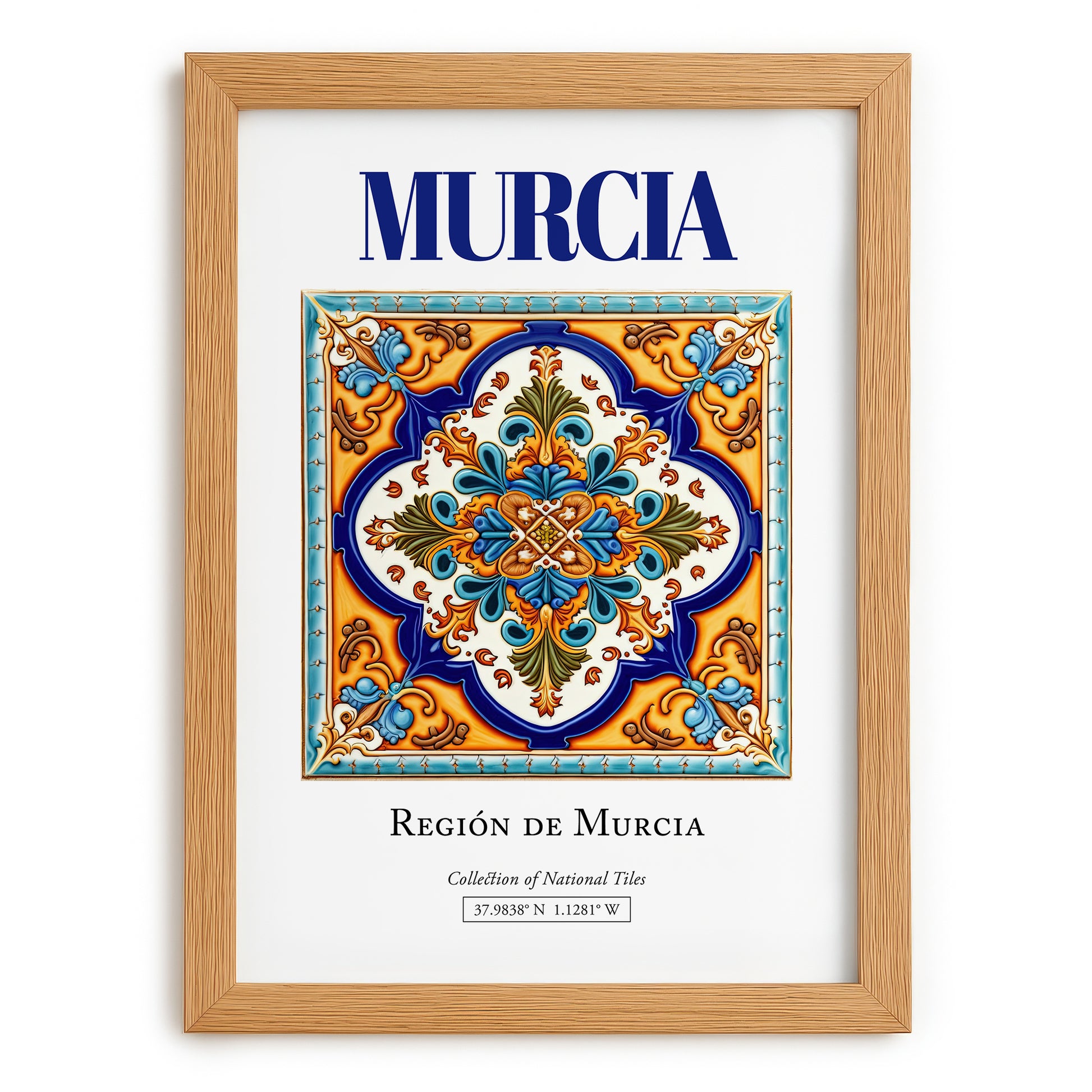 Murcia, Spain – Travel Print, set in oak frame