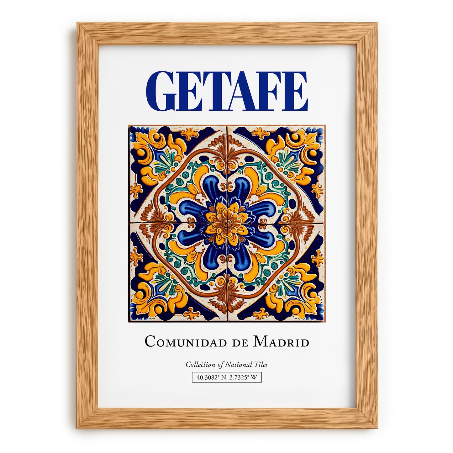 Getafe, Spain – Travel Print, set in oak frame