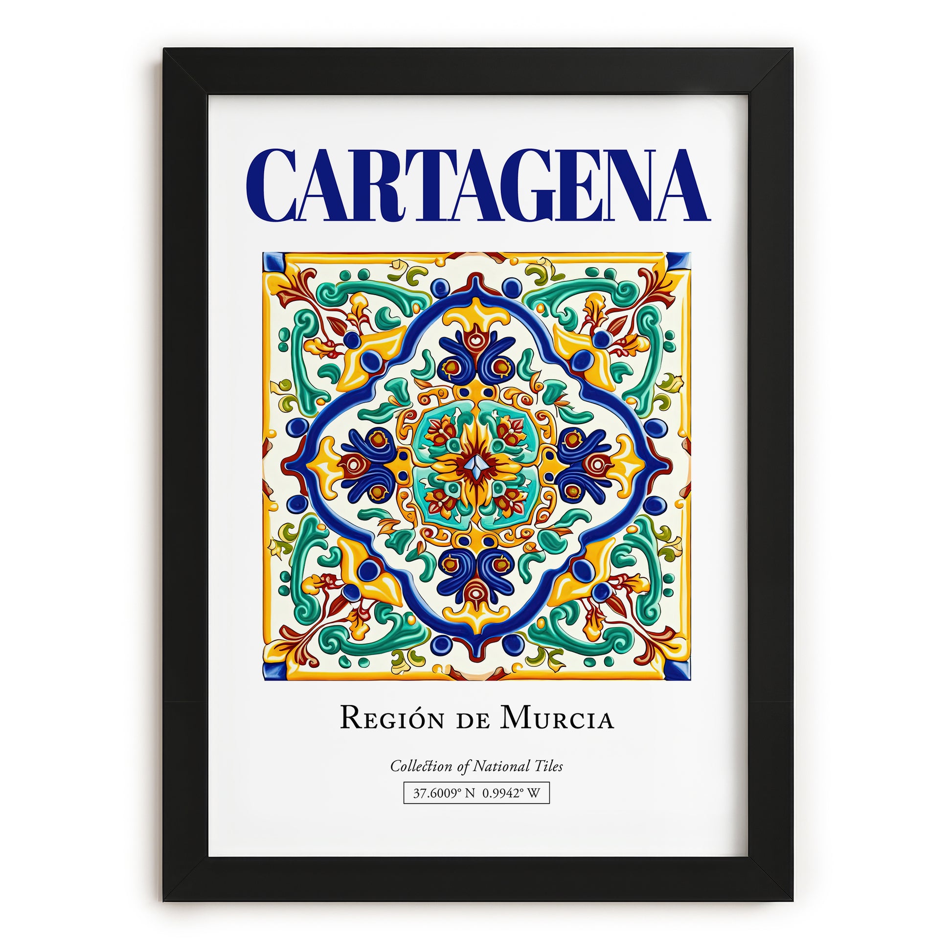 Cartagena, Spain – Minimalist Travel Print, in sleek black frame