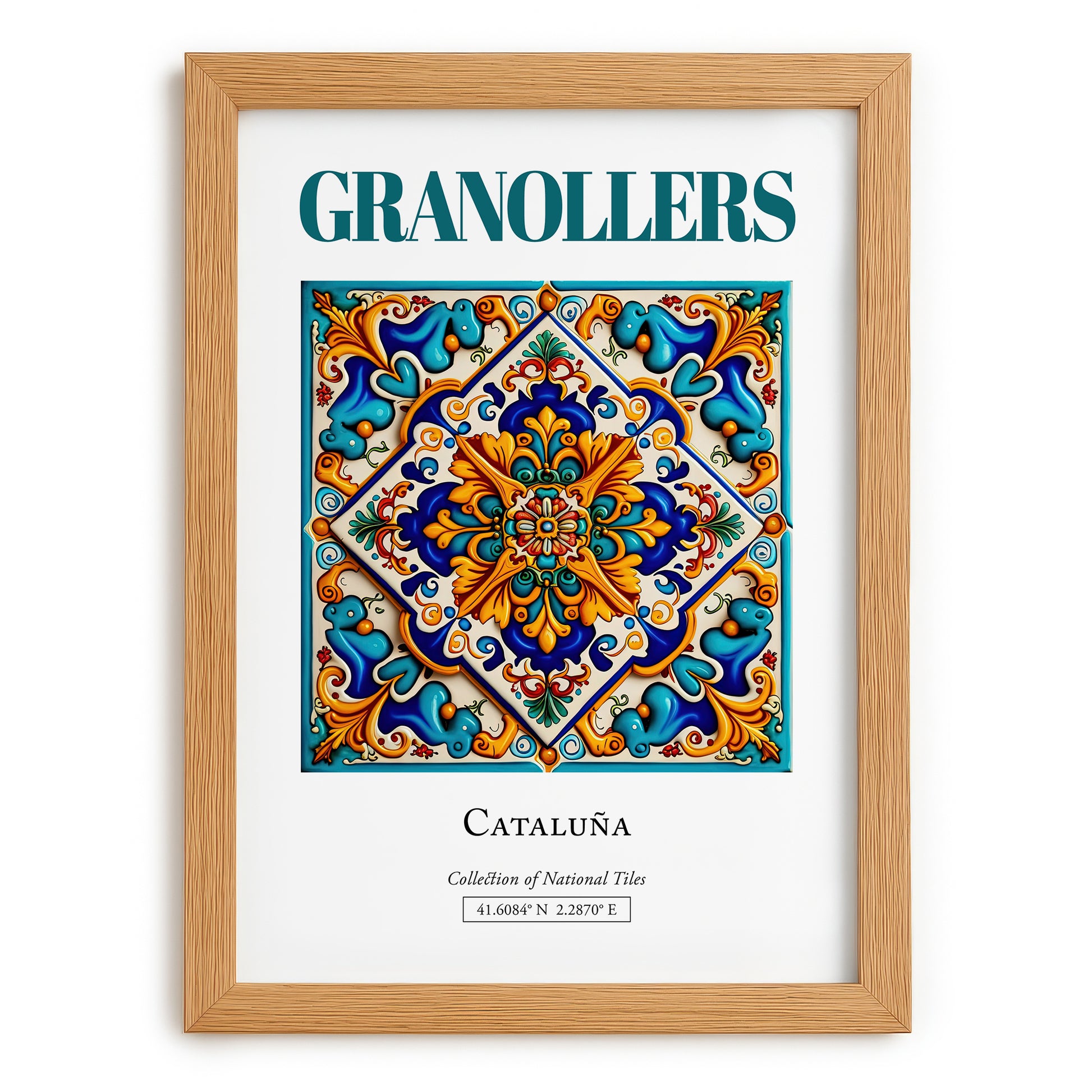 Granollers, Spain – Away From Home Poster, set in oak frame