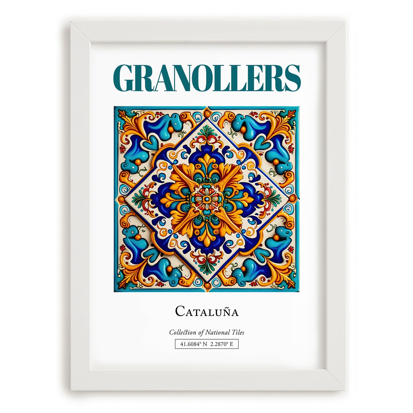Granollers, Spain – Away From Home Poster, placed in minimal white frame