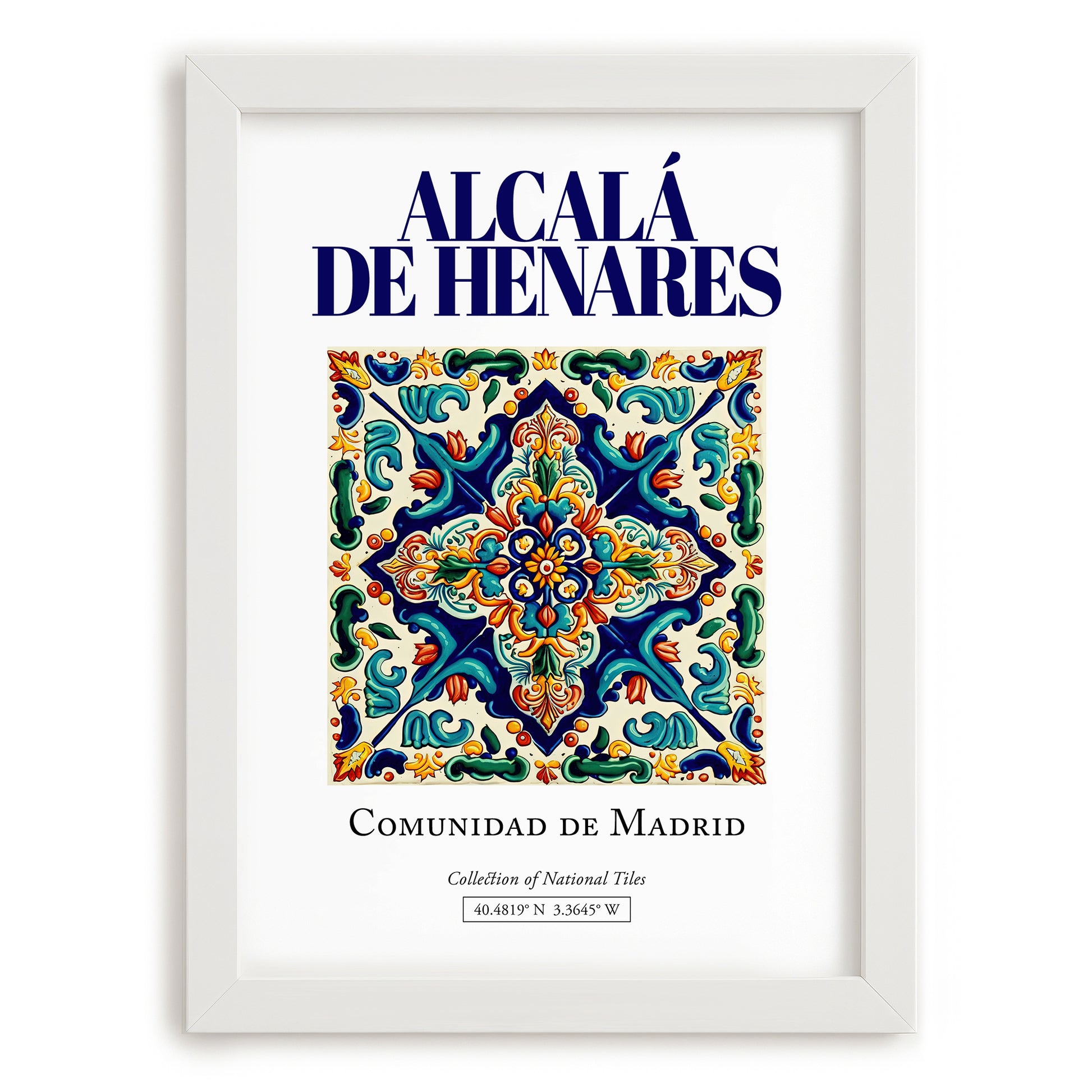 Alcalá de Henares, Spain – Travel Wall Decor, placed in minimal white frame