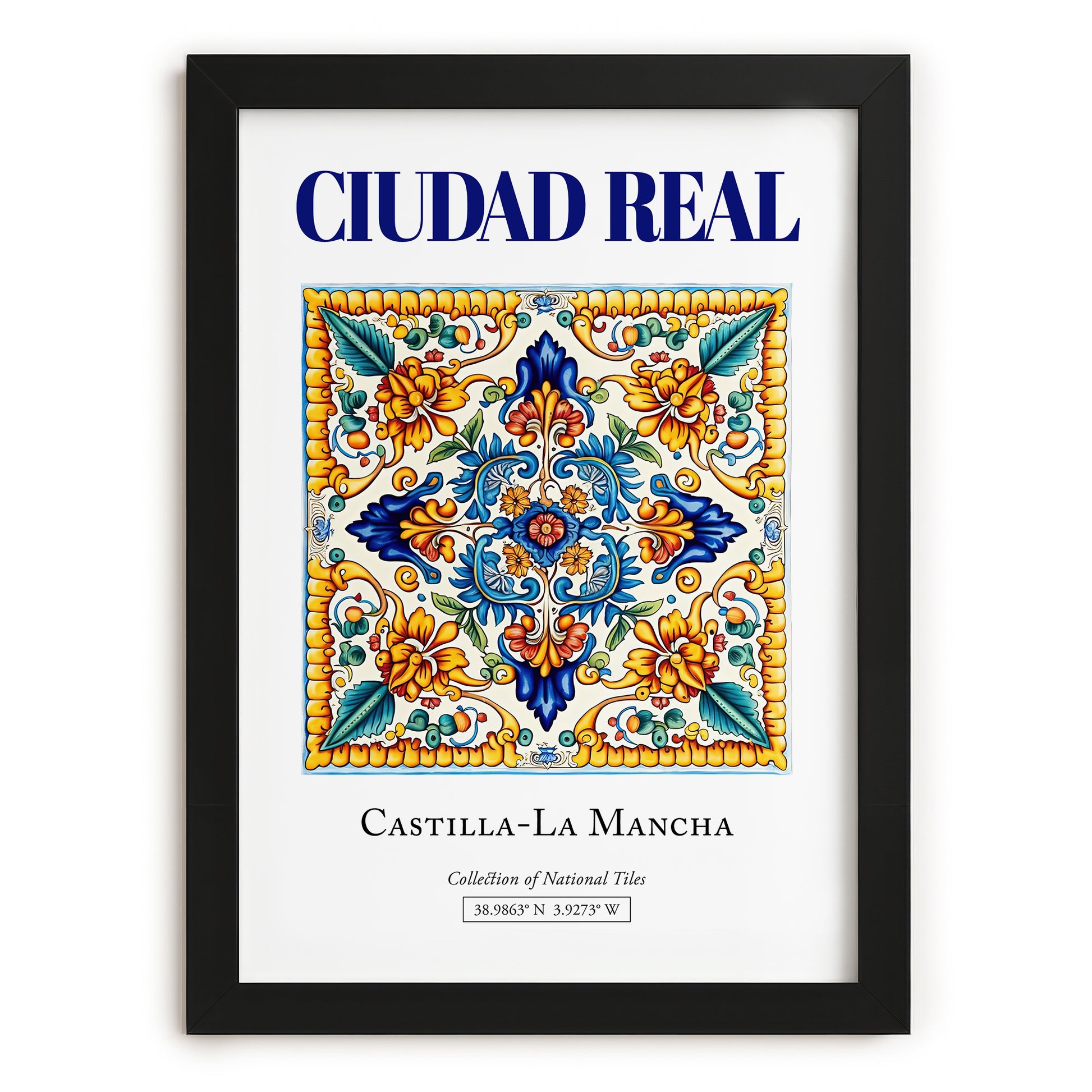Ciudad Real, Spain – Travel Print, in sleek black frame