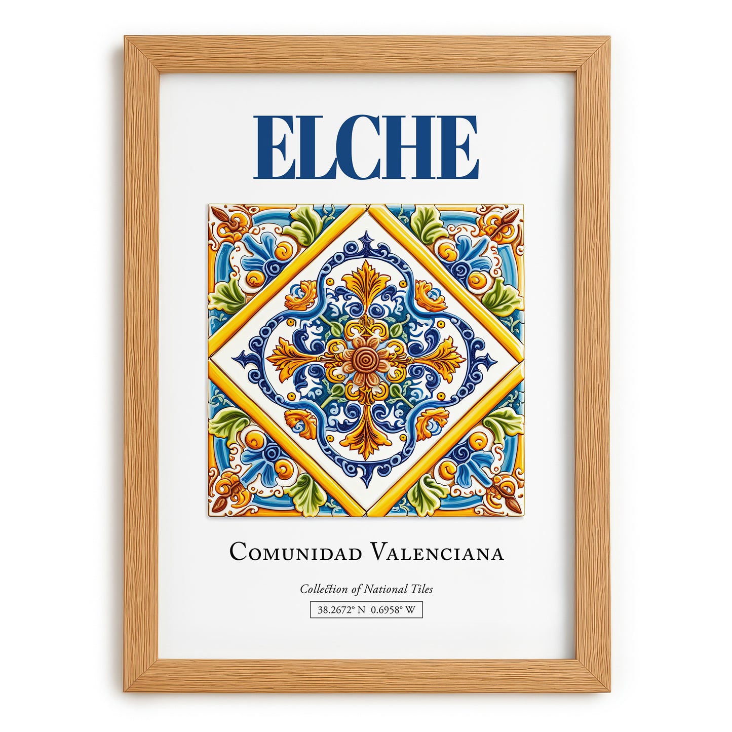 Elche, Spain – Travel Wall Art, set in oak frame