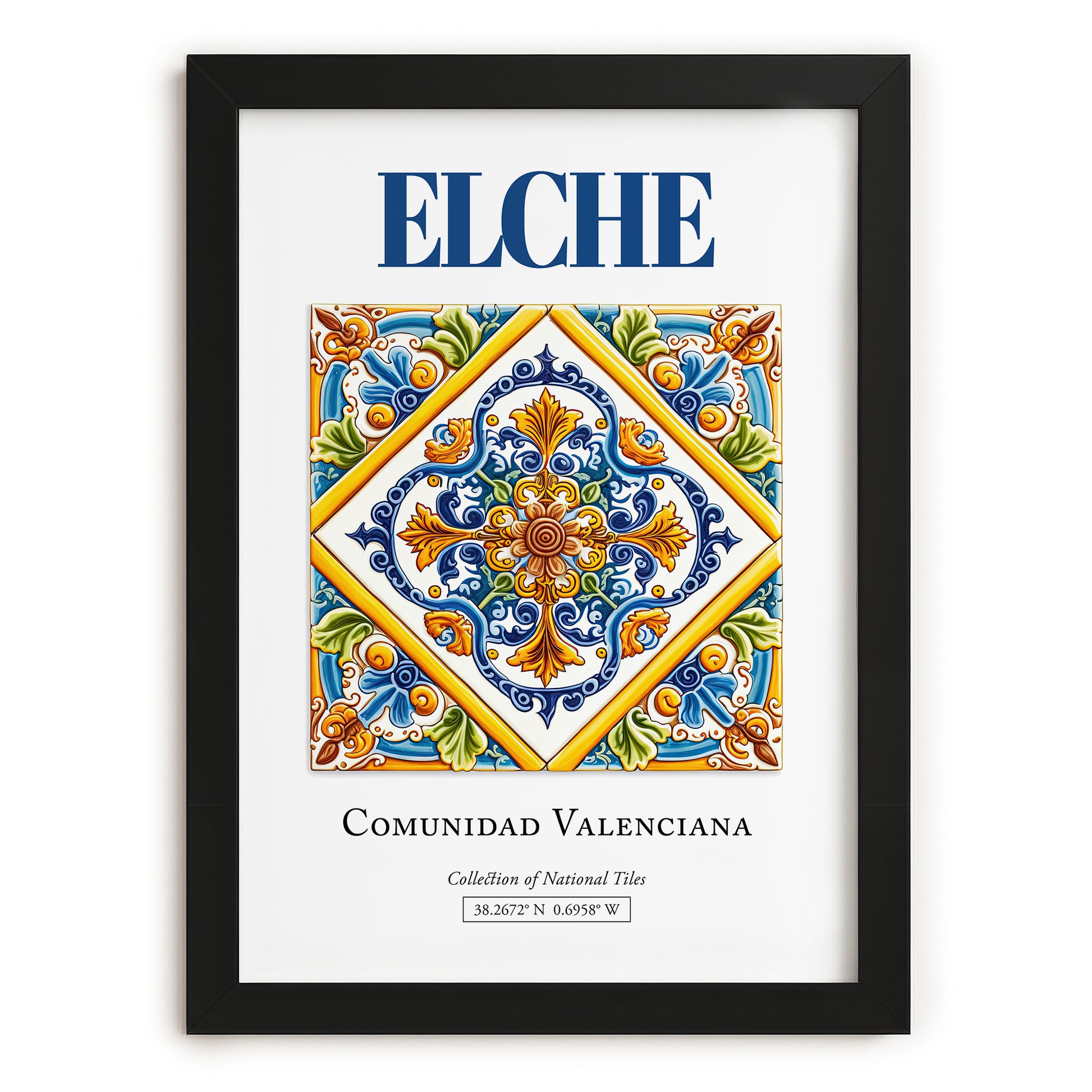 Elche, Spain – Travel Wall Art, in sleek black frame