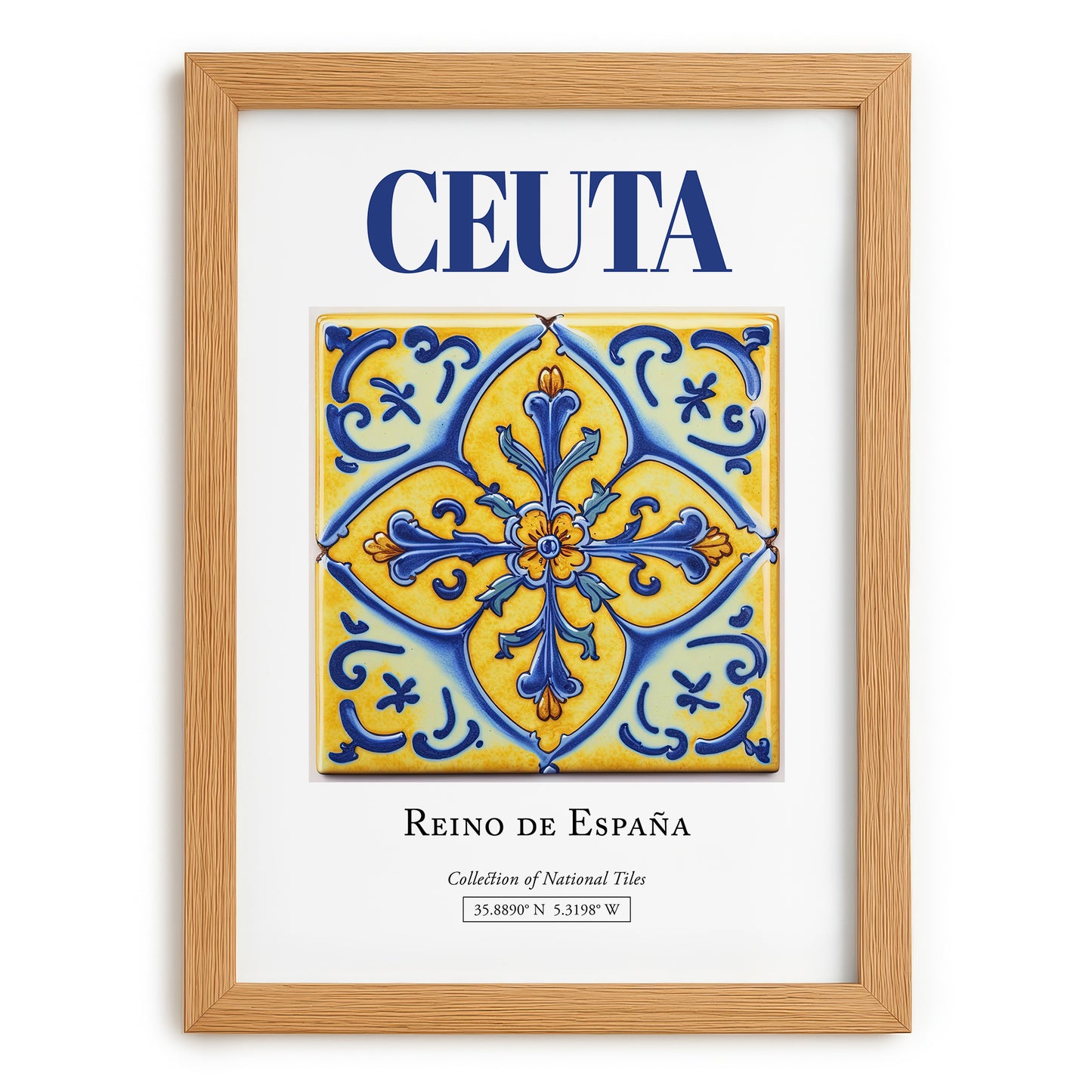 Ceuta, Spain – Wanderlust Wall Decor, set in oak frame