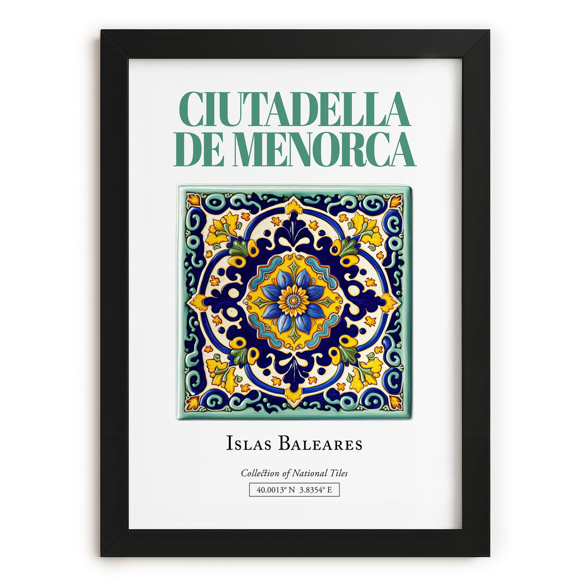 Ciutadella de Menorca, Spain – Travel Destination Art, in sleek black frame