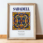Sabadell, Spain – Cityscape Wall Art, in wooden frame leaning on the floor