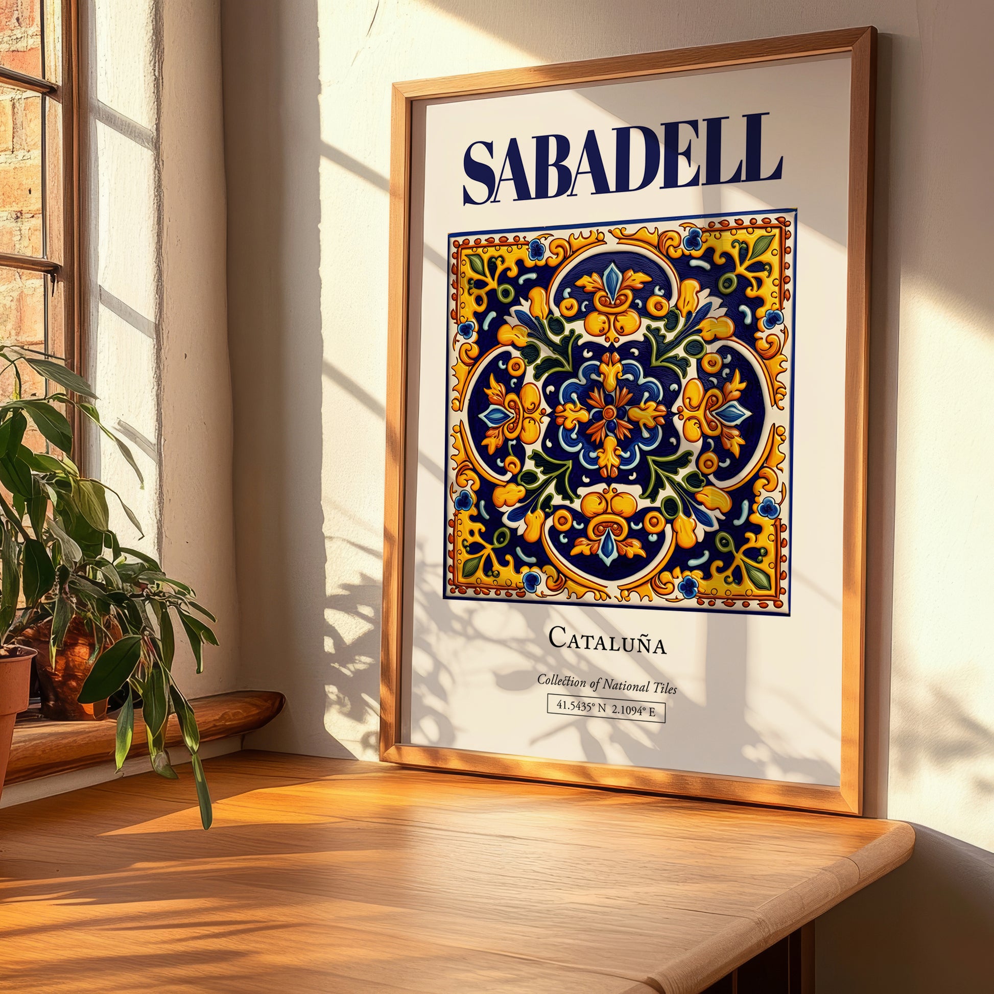Sabadell, Spain – Cityscape Wall Art, clean layout with no caption