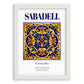 Sabadell, Spain – Cityscape Wall Art, placed in minimal white frame