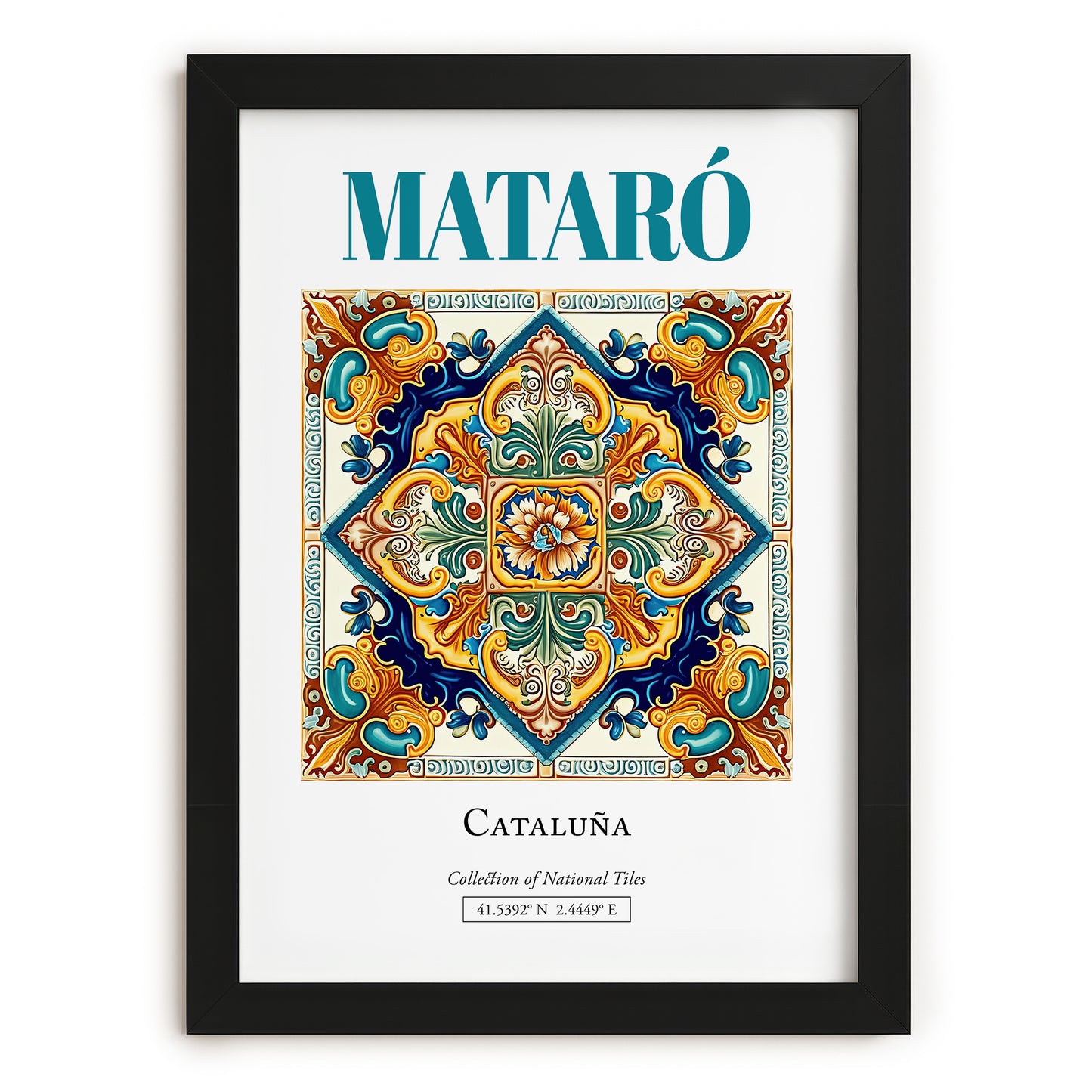 Mataró, Spain – Travel Wall Decor, in sleek black frame