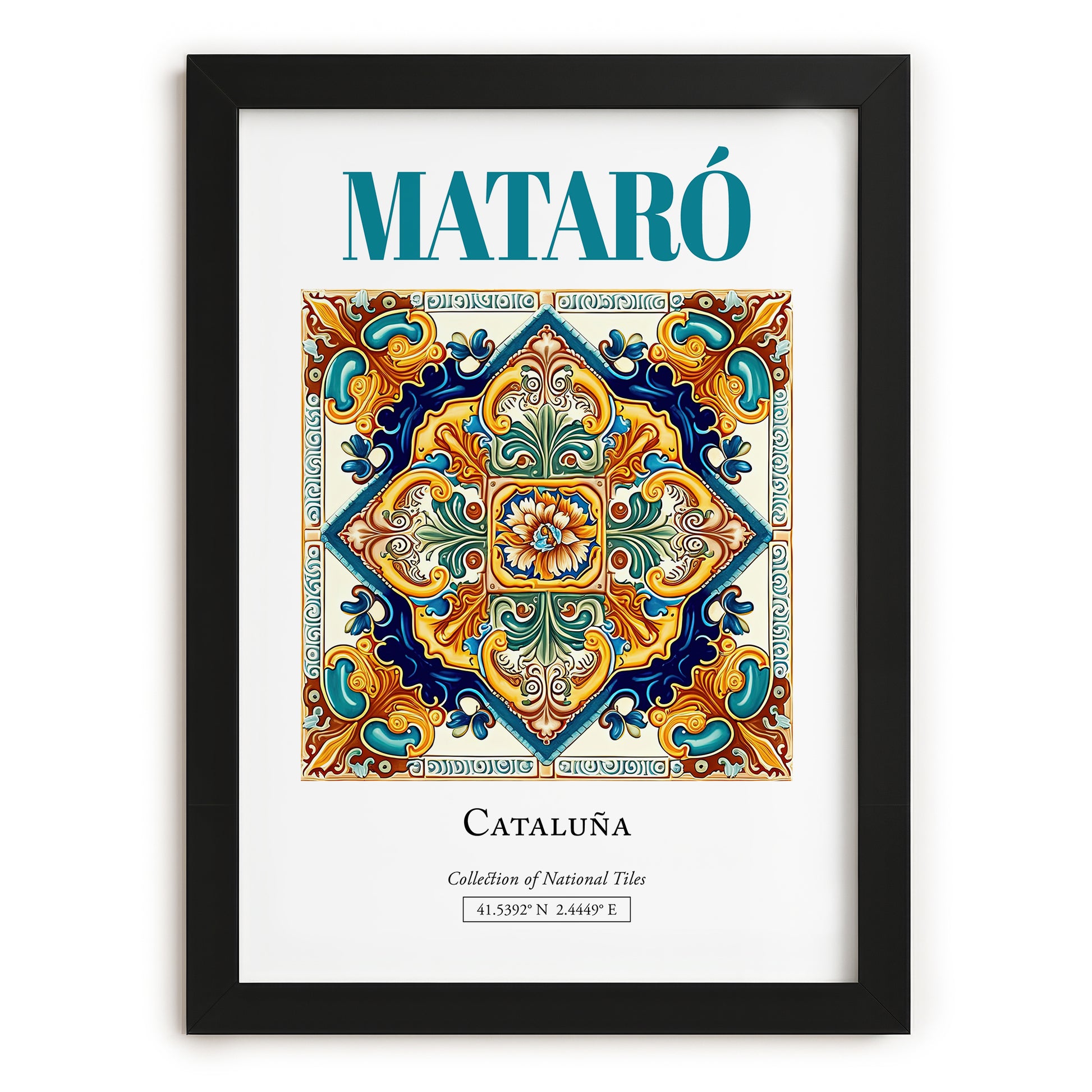 Mataró, Spain – Travel Wall Decor, in sleek black frame