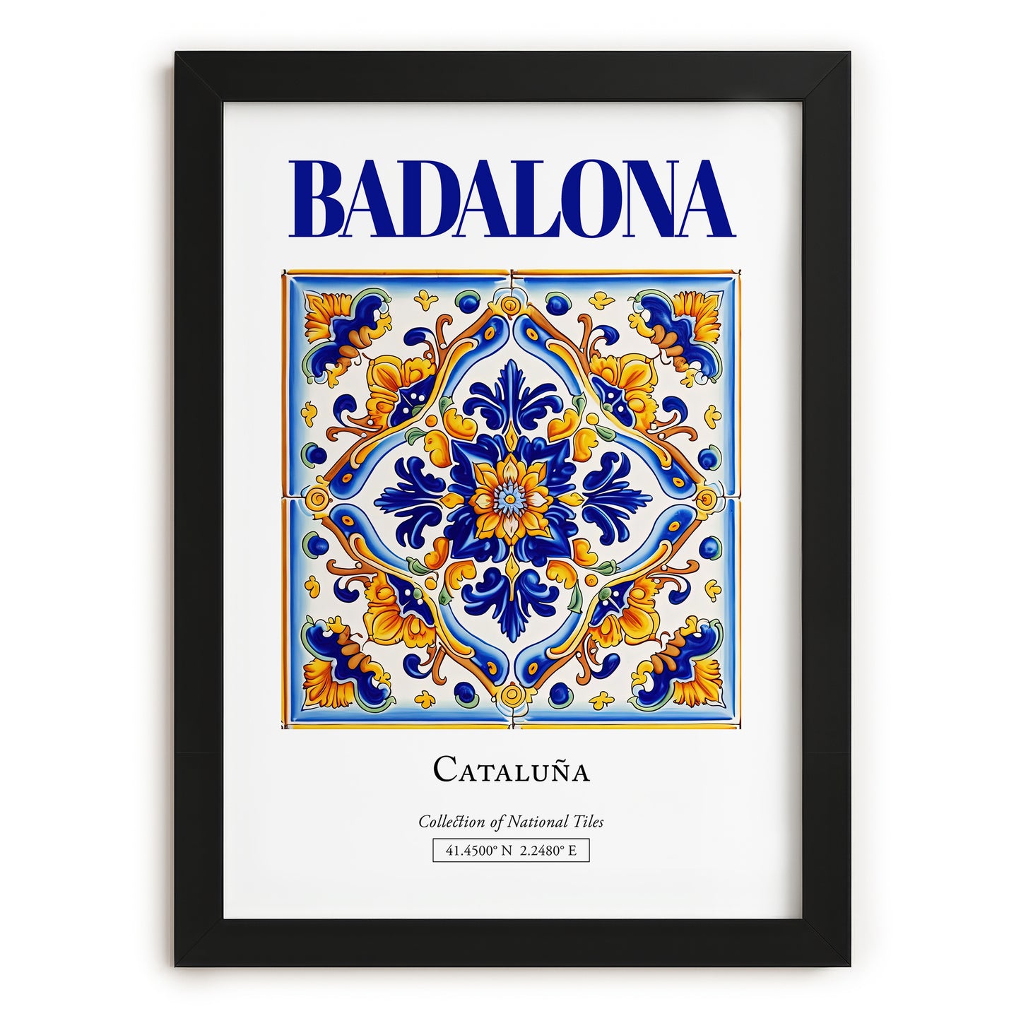 Badalona, Spain – Travel Wall Decor, in sleek black frame
