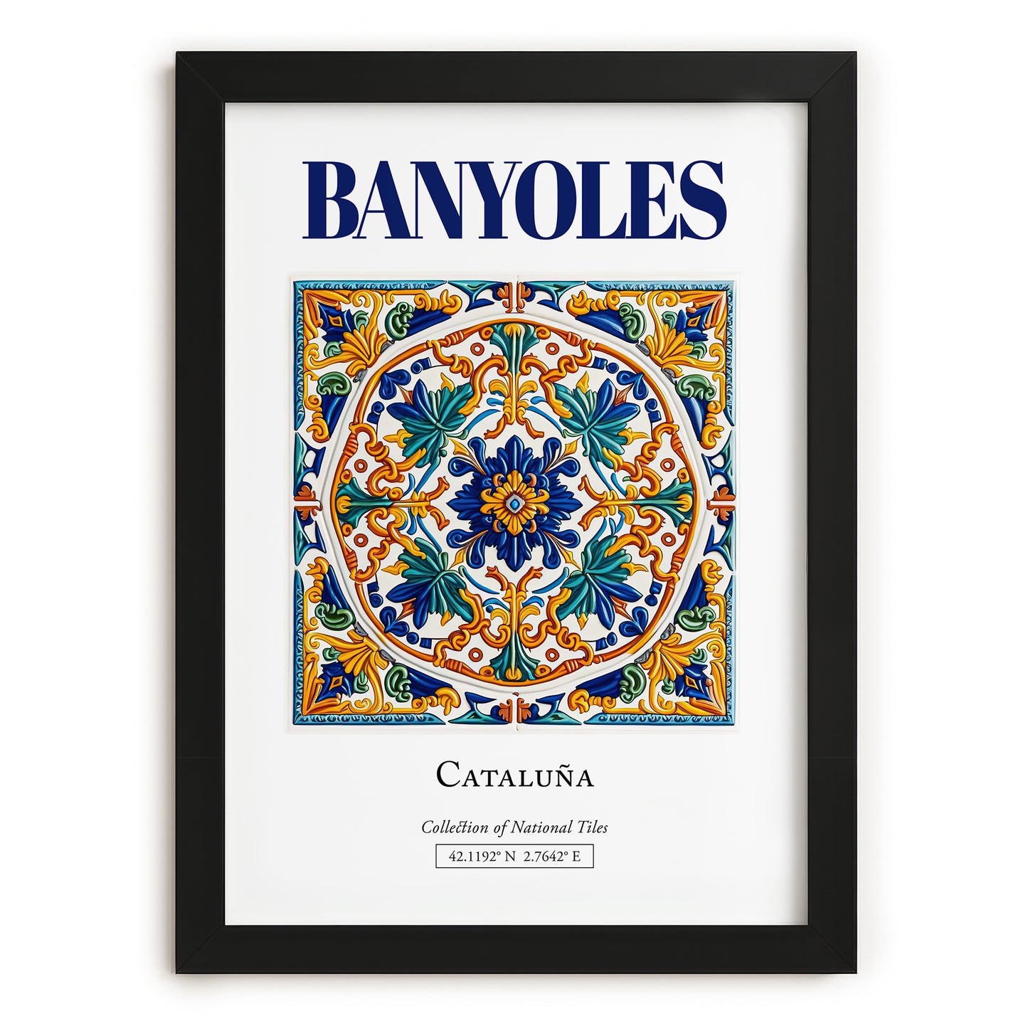 Banyoles, Spain – Travel Print, in sleek black frame