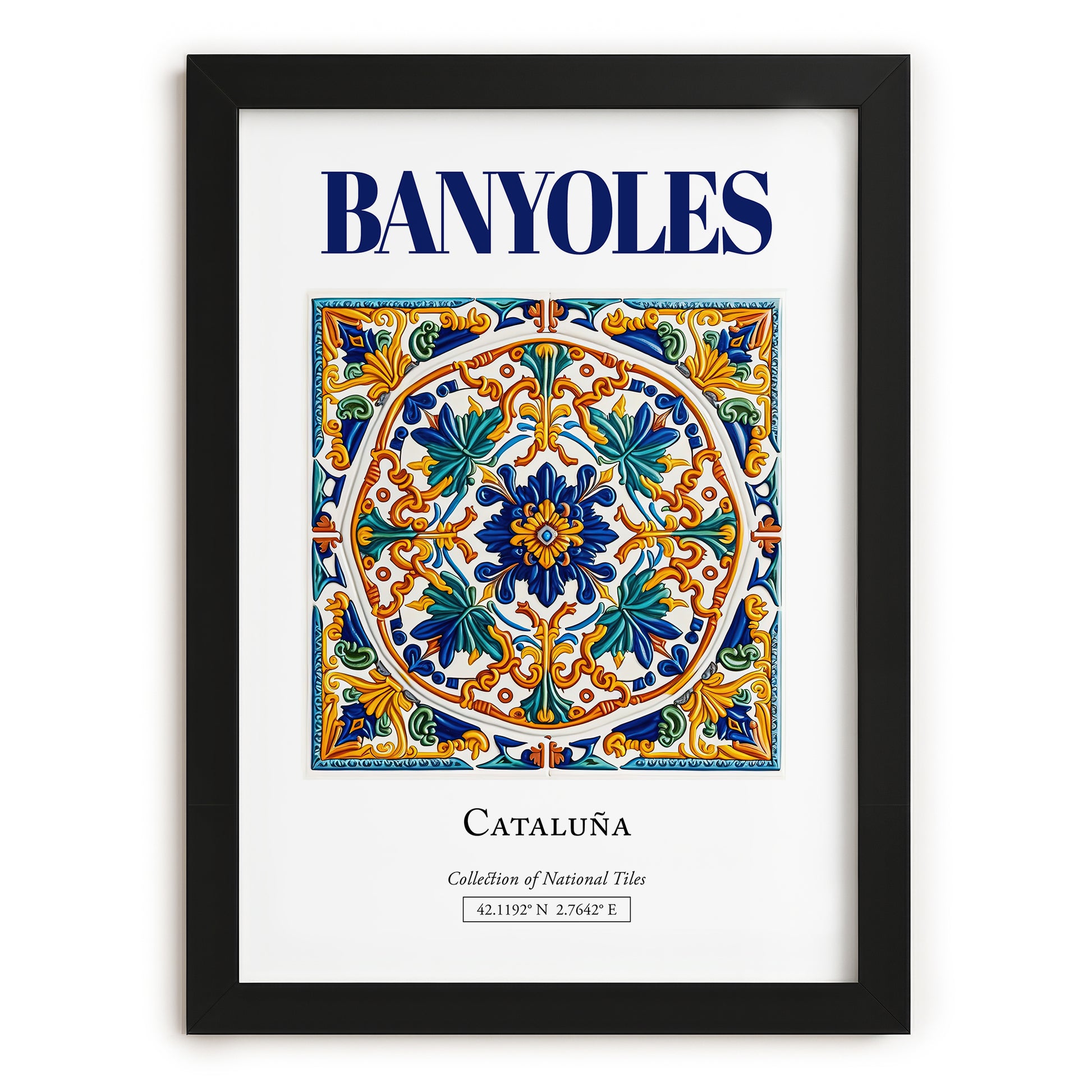 Banyoles, Spain – Travel Print, in sleek black frame