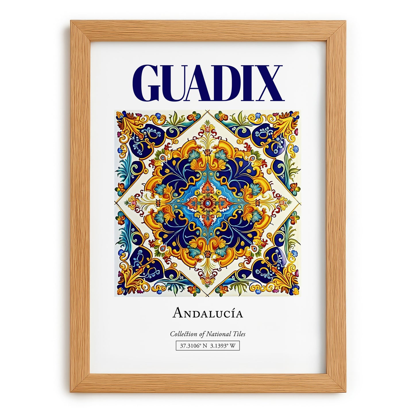 Guadix, Spain – Wanderlust-Inspired Poster, set in oak frame
