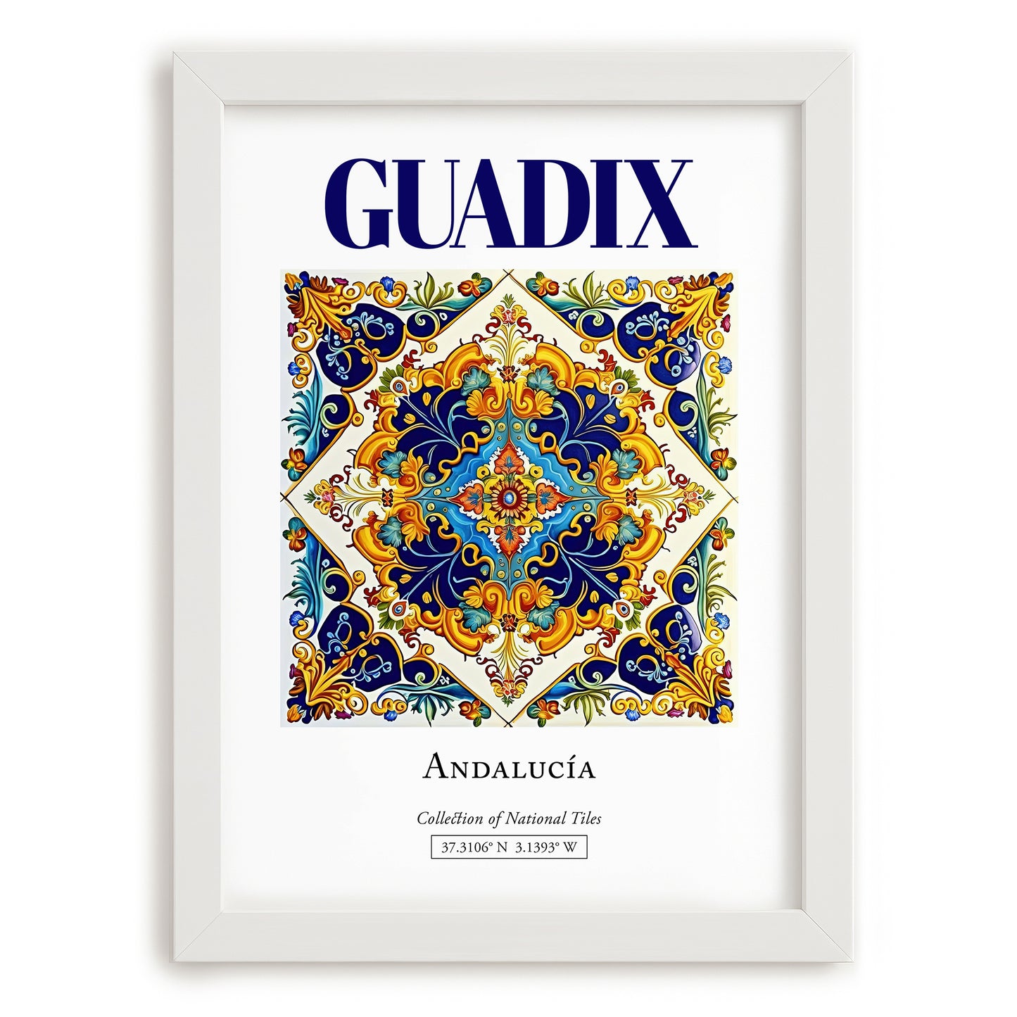 Guadix, Spain – Wanderlust-Inspired Poster, placed in minimal white frame