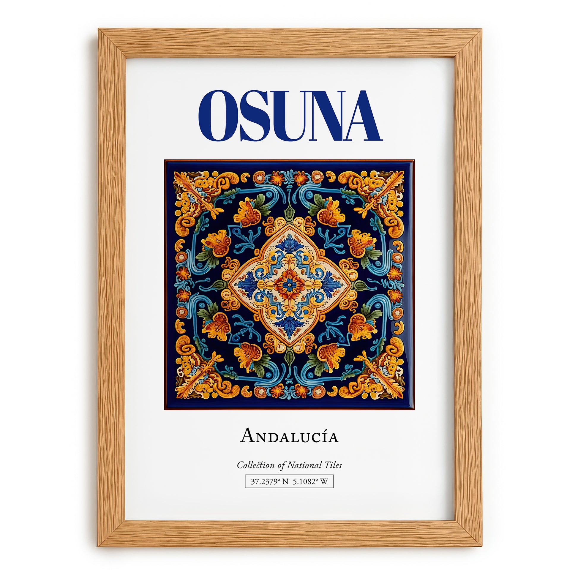 Osuna, Spain – Cityscape Wall Art, set in oak frame