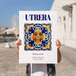 Utrera, Spain – Architectural Travel Art, no-text version framed in wood