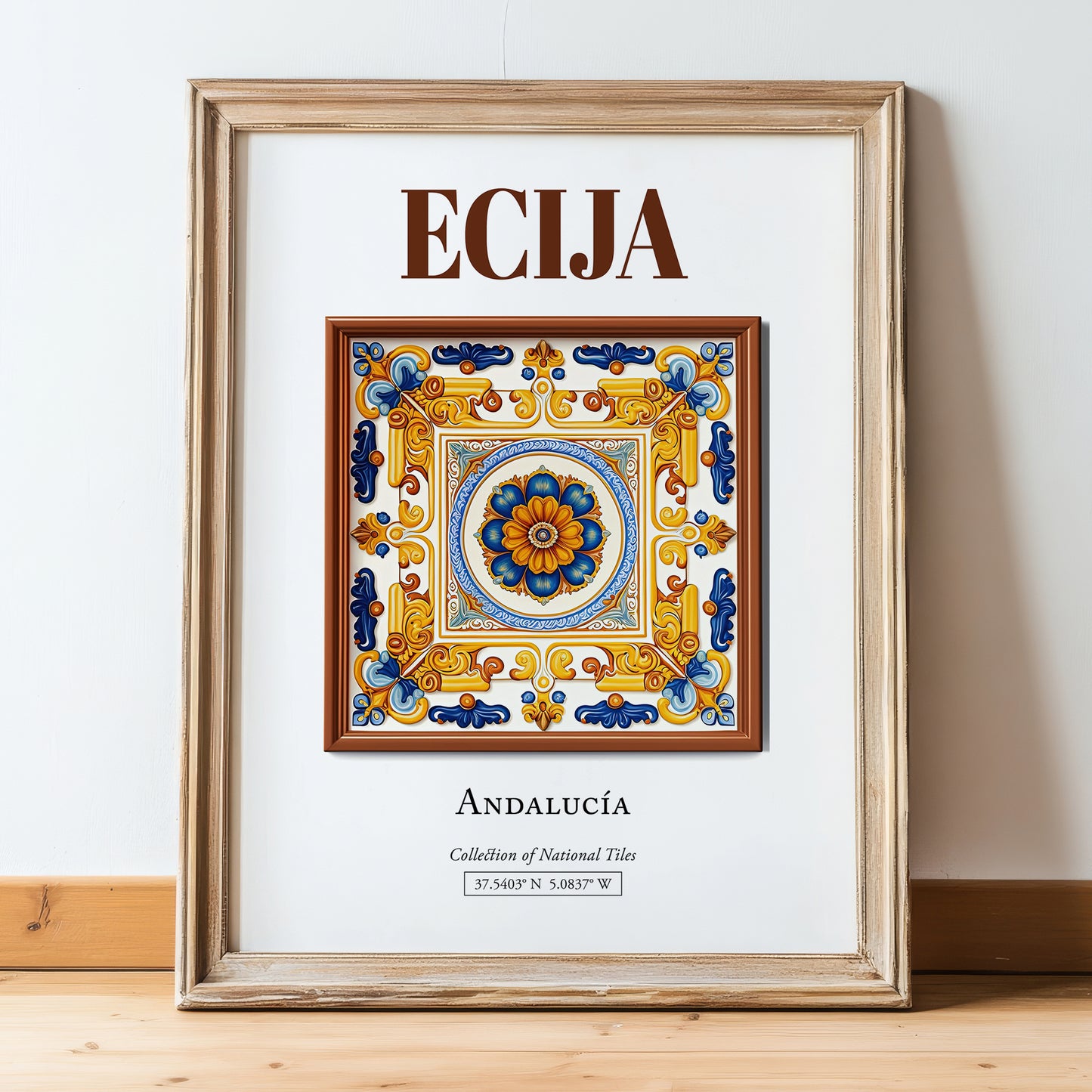 Ecija, Spain – Global Wall Art, in wooden frame leaning on the floor