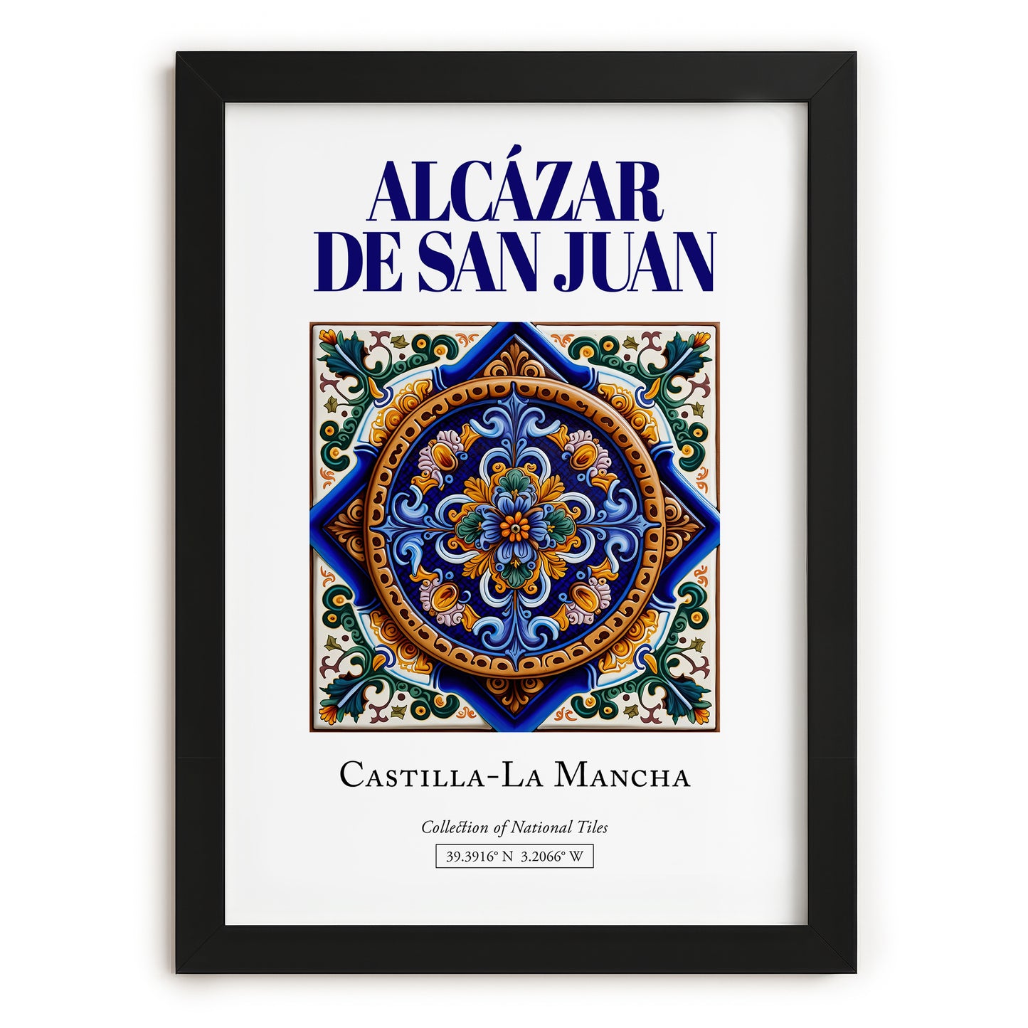 Alcázar de San Juan, Spain – Cityscape Wall Art, in sleek black frame