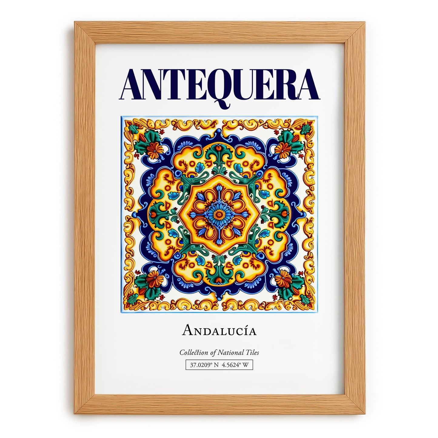 Antequera, Spain – Travel Print, set in oak frame