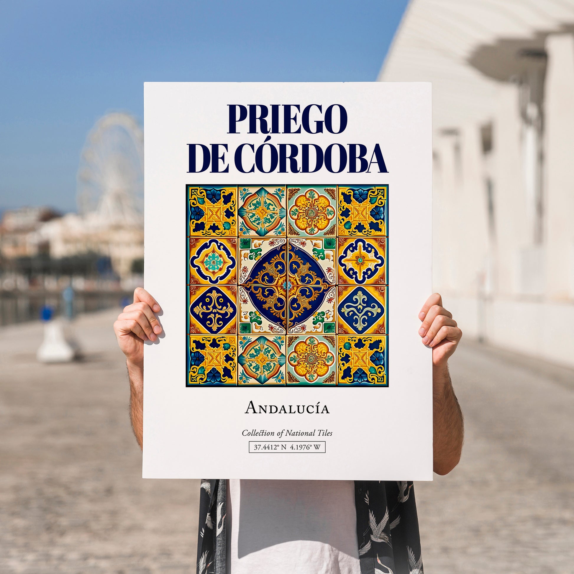 Priego de Córdoba, Spain – Travel Print, no-text version framed in wood