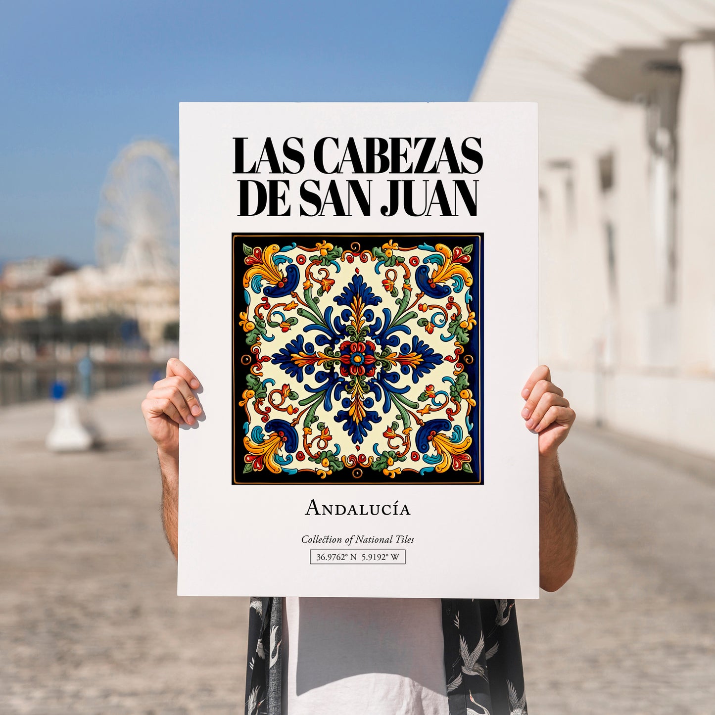 Las Cabezas de San Juan, Spain – Travel Poster, no-text version framed in wood