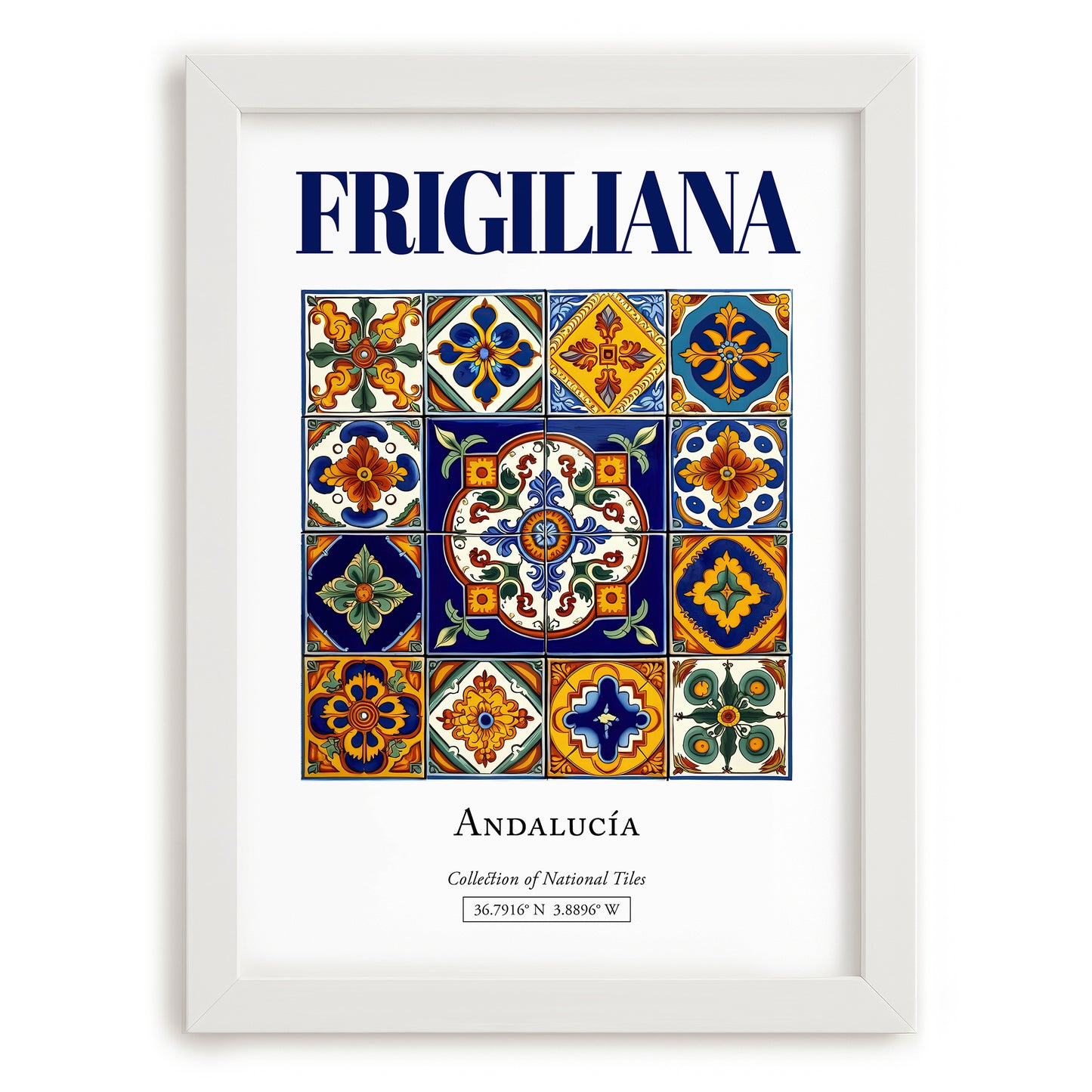 Frigiliana, Spain – Travel Destination Art, placed in minimal white frame