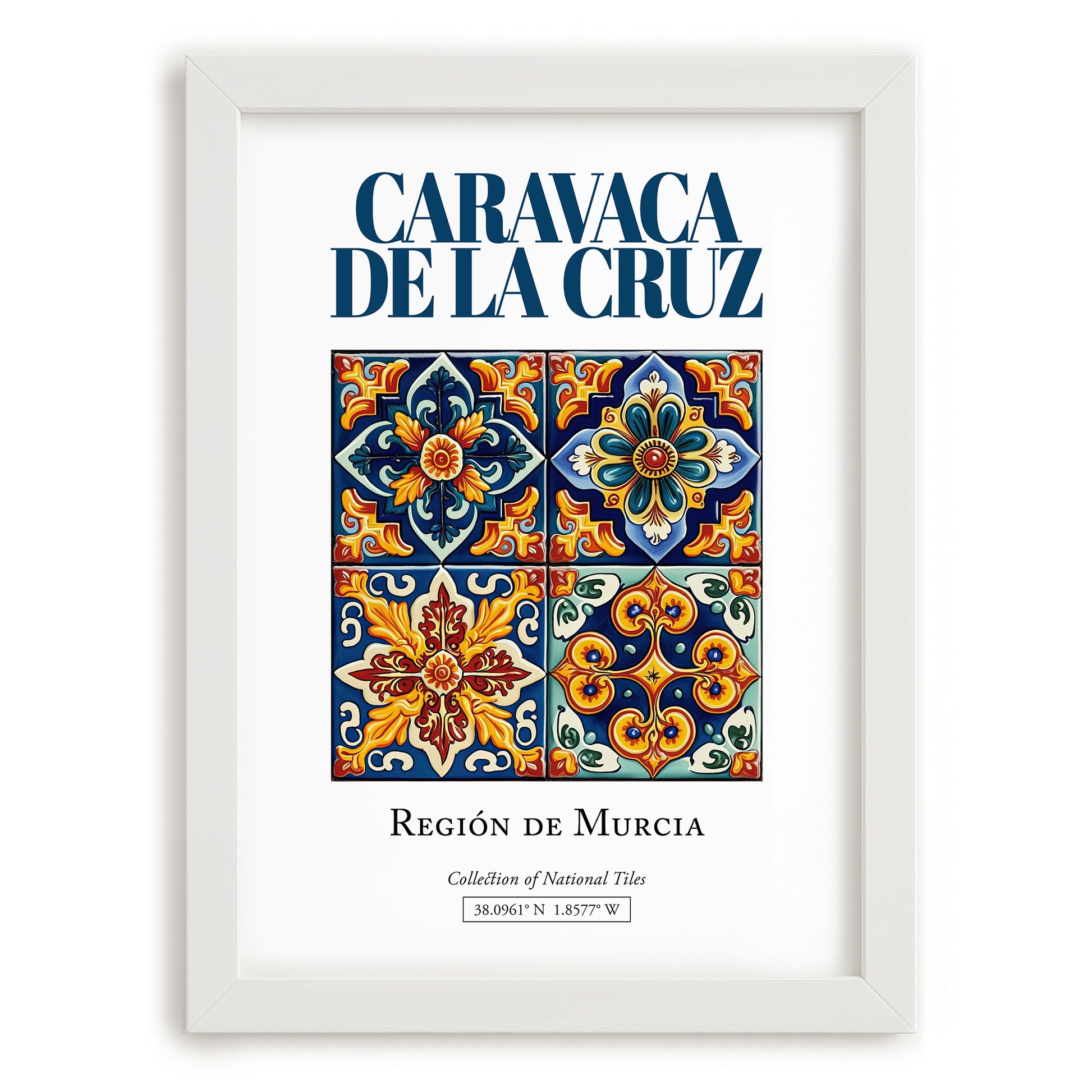 Caravaca de la Cruz, Spain – Travel Wall Art, placed in minimal white frame