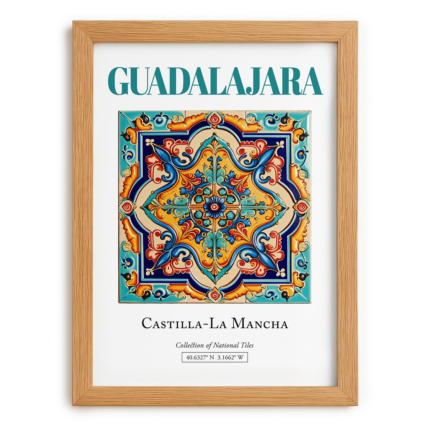 Guadalajara, Spain – Travel Wall Decor, set in oak frame