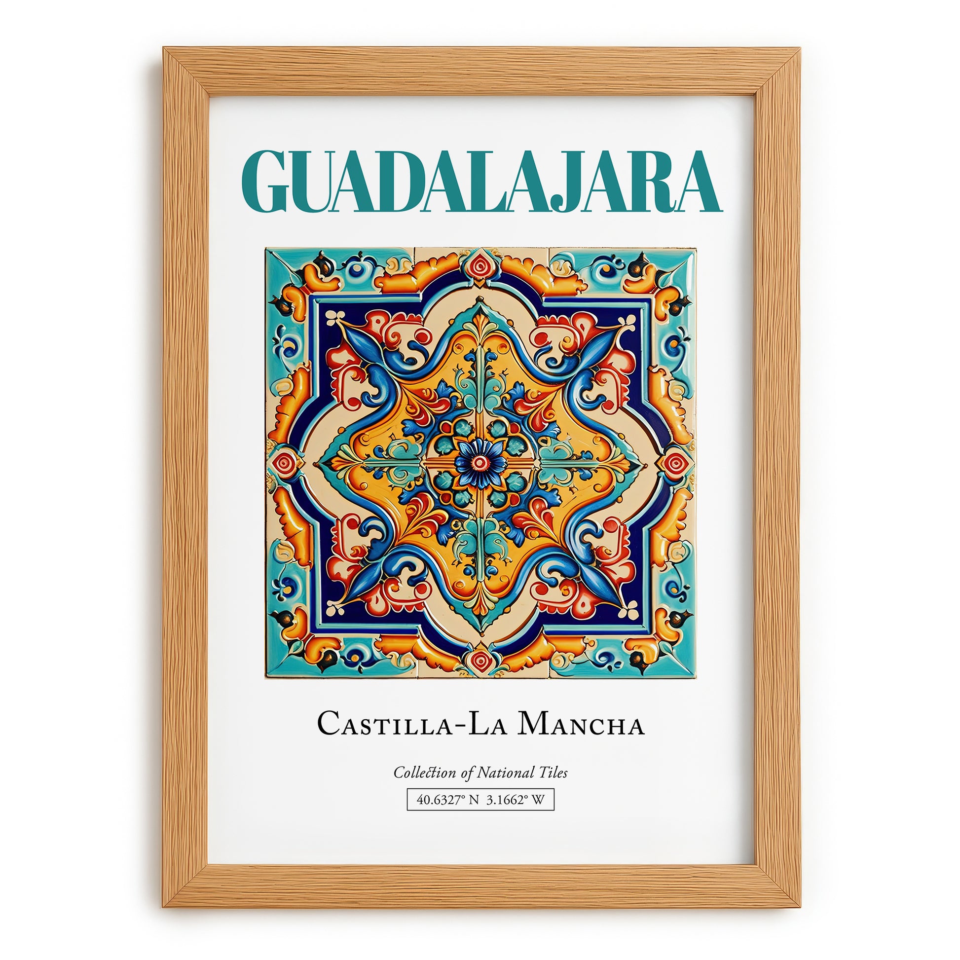 Guadalajara, Spain – Travel Wall Decor, set in oak frame