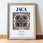 Jaca, Spain – Travel Print, in wooden frame leaning on the floor