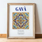 Gavà, Spain – Travel Print, in wooden frame leaning on the floor