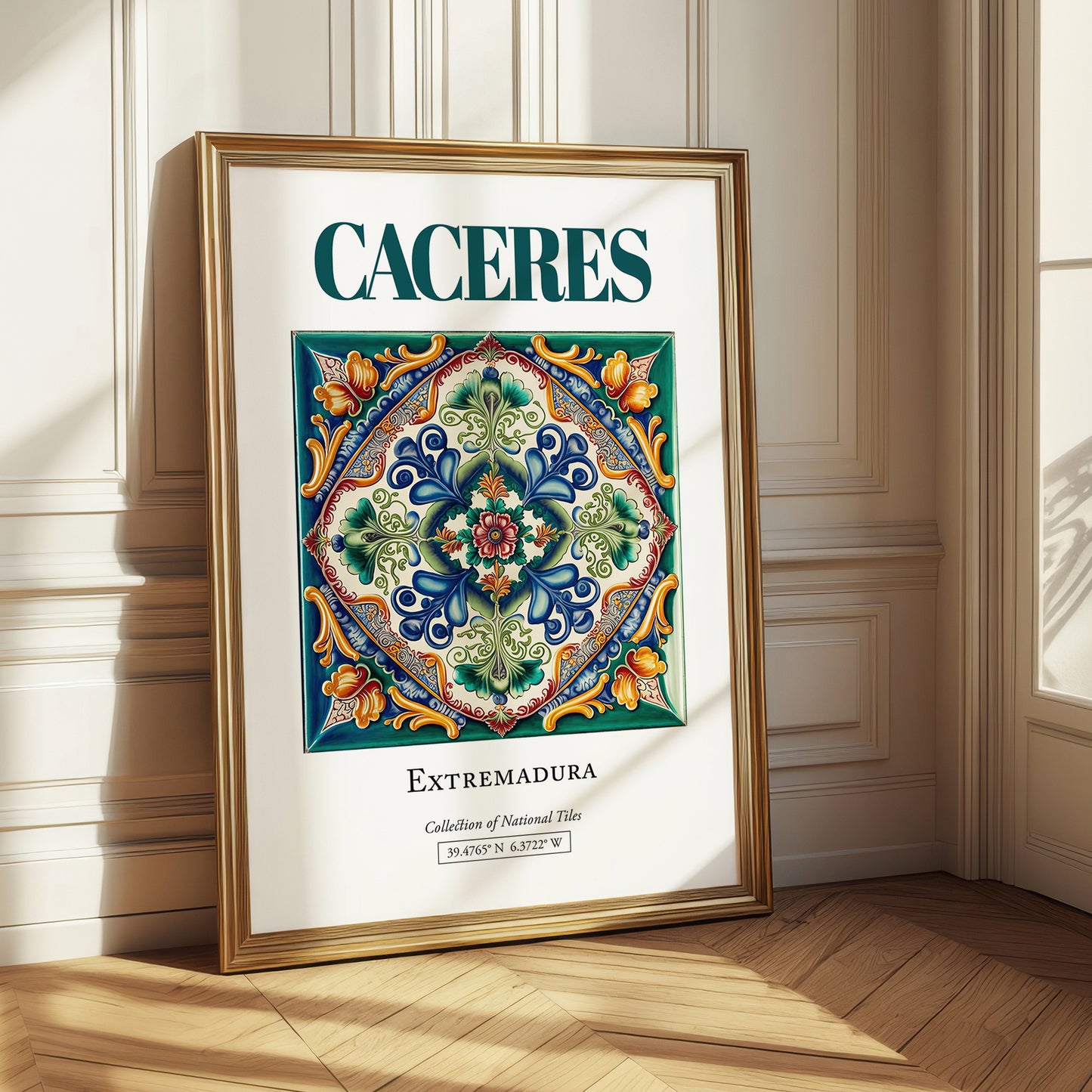 Caceres, Spain – Travel Poster, styled in a charming Paris street view