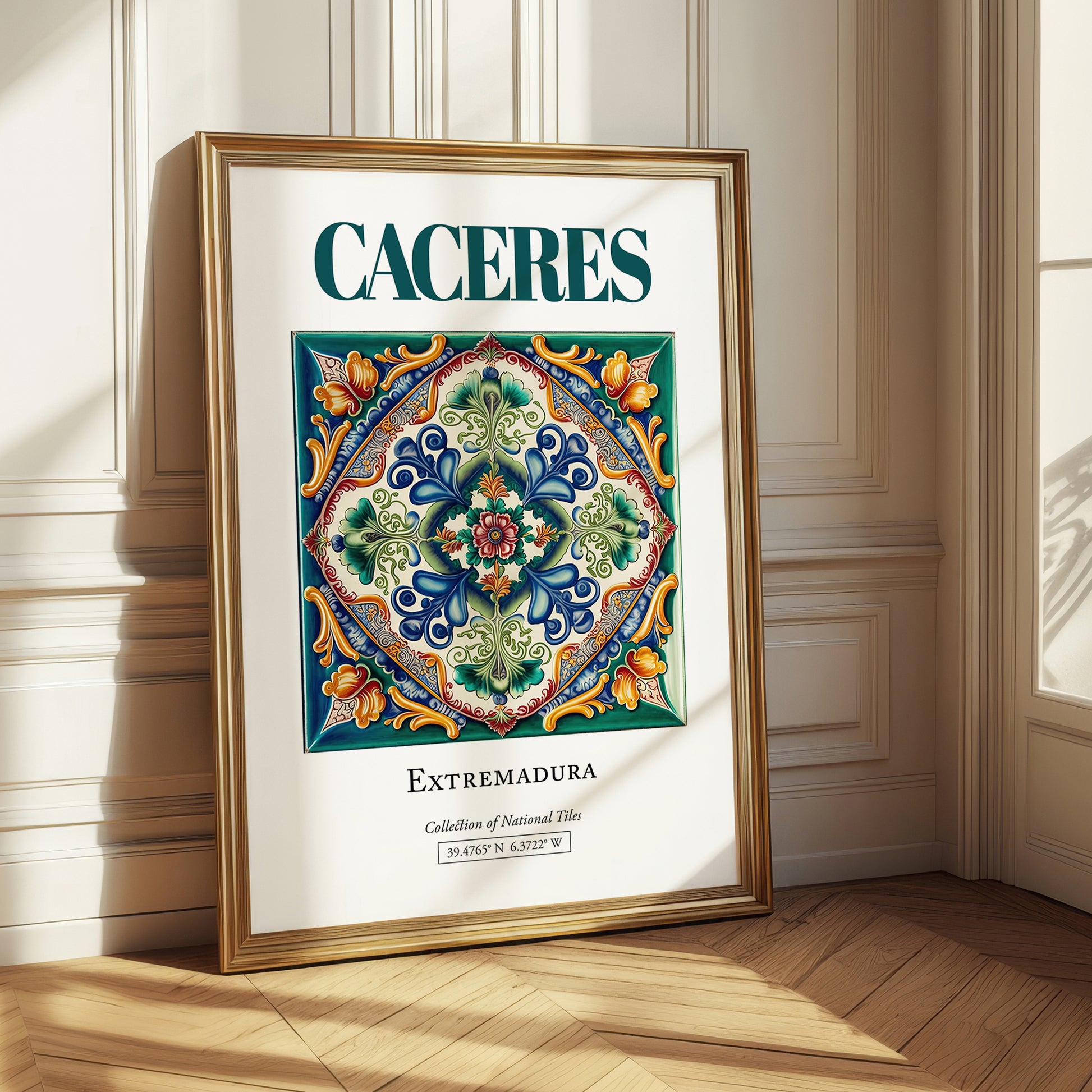 Caceres, Spain – Travel Poster, styled in a charming Paris street view