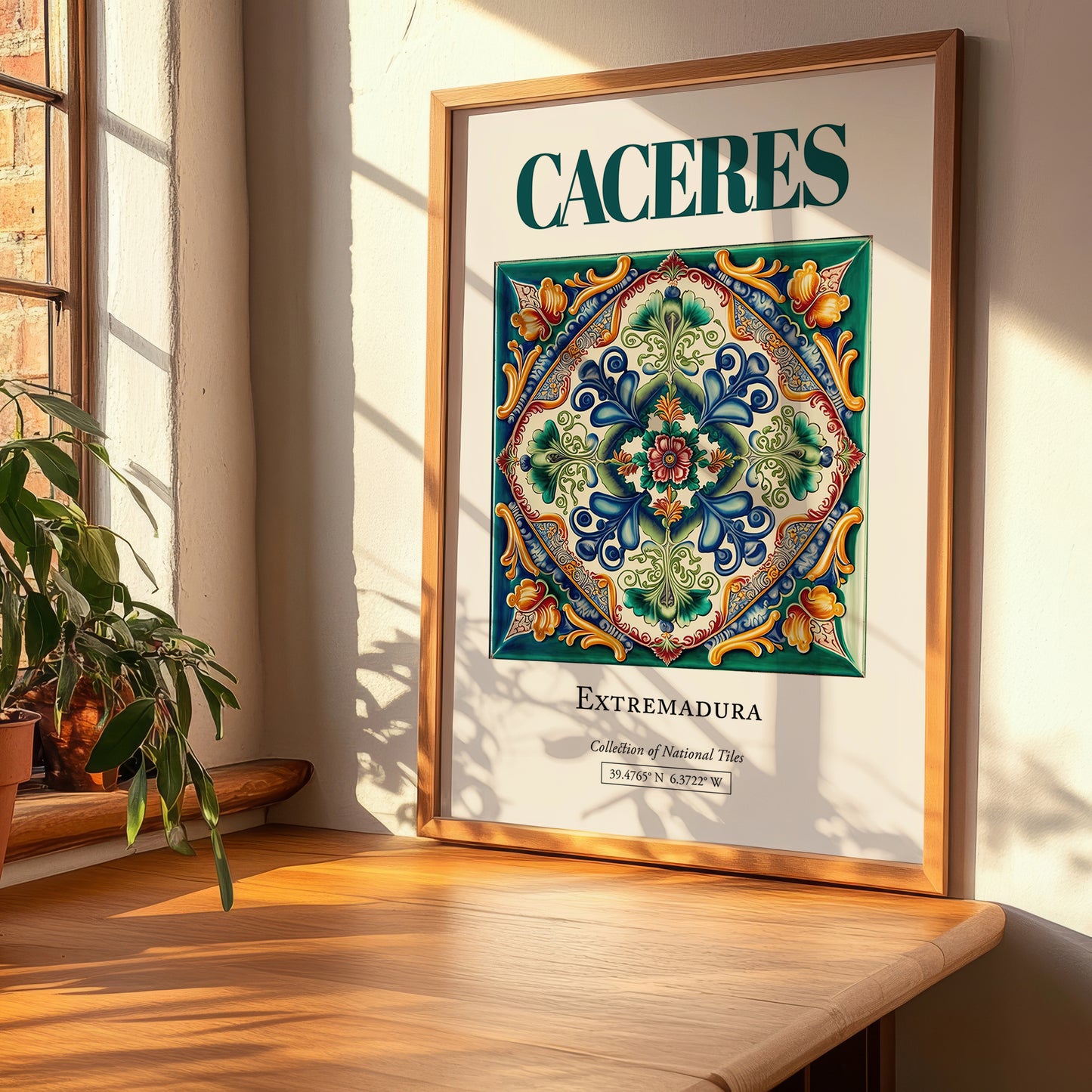 Caceres, Spain – Travel Poster, clean layout with no caption