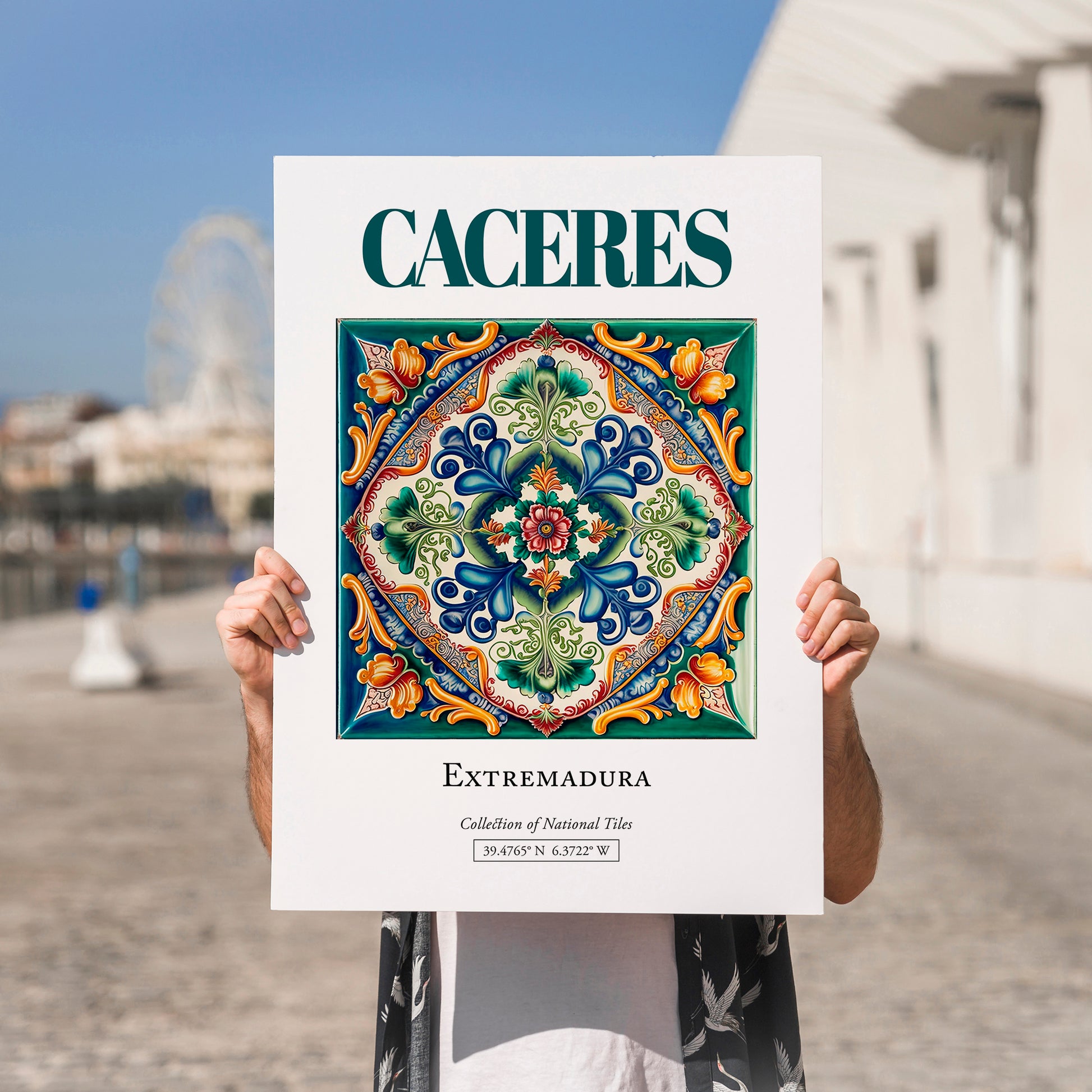 Caceres, Spain – Travel Poster, no-text version framed in wood
