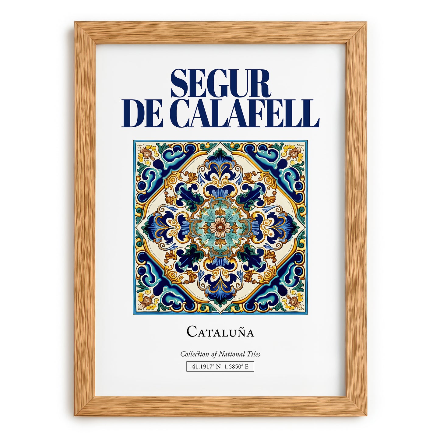 Segur de Calafell, Spain – Travel Print, set in oak frame