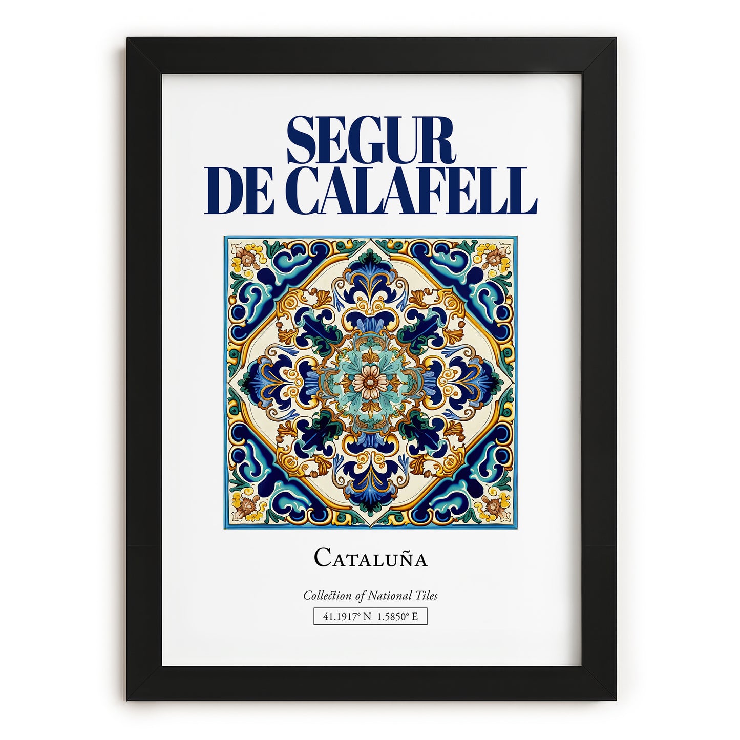 Segur de Calafell, Spain – Travel Print, in sleek black frame