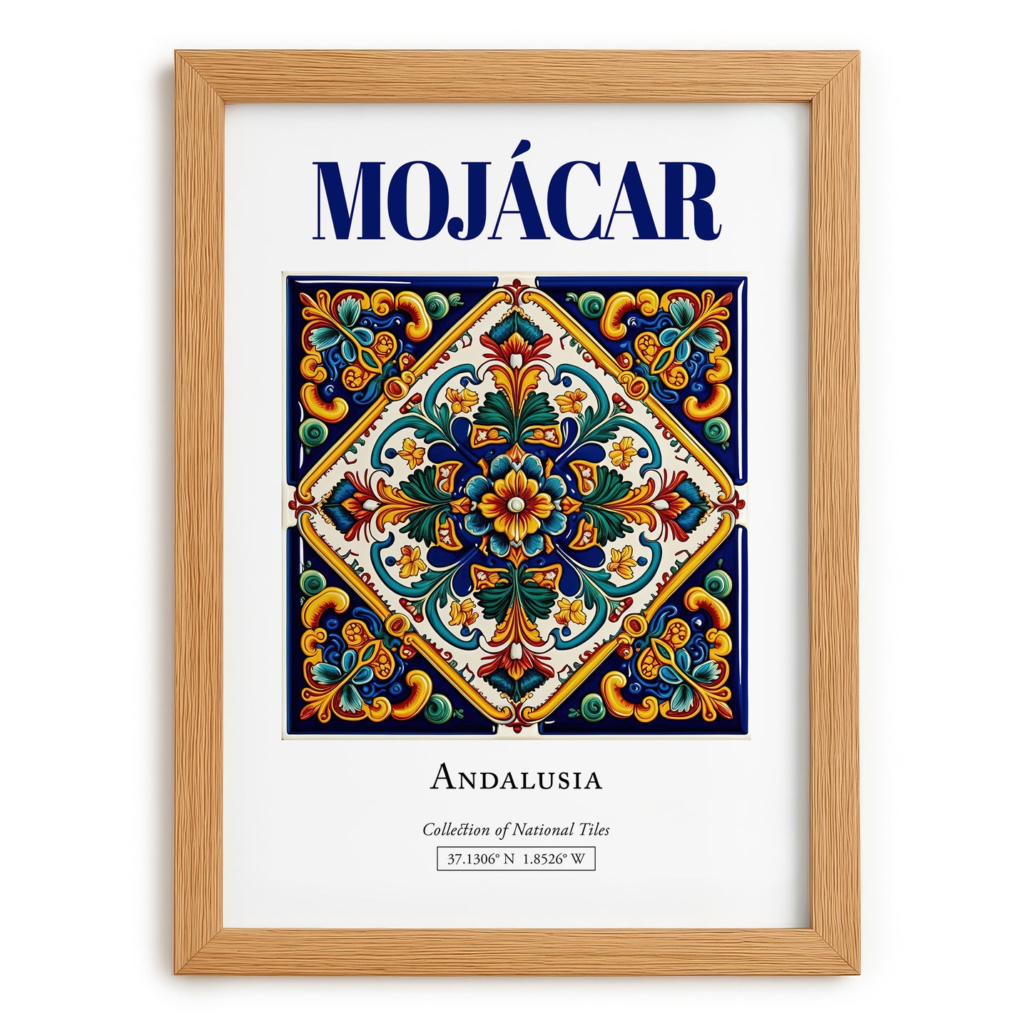 Mojácar, Spain – Travel Poster, set in oak frame