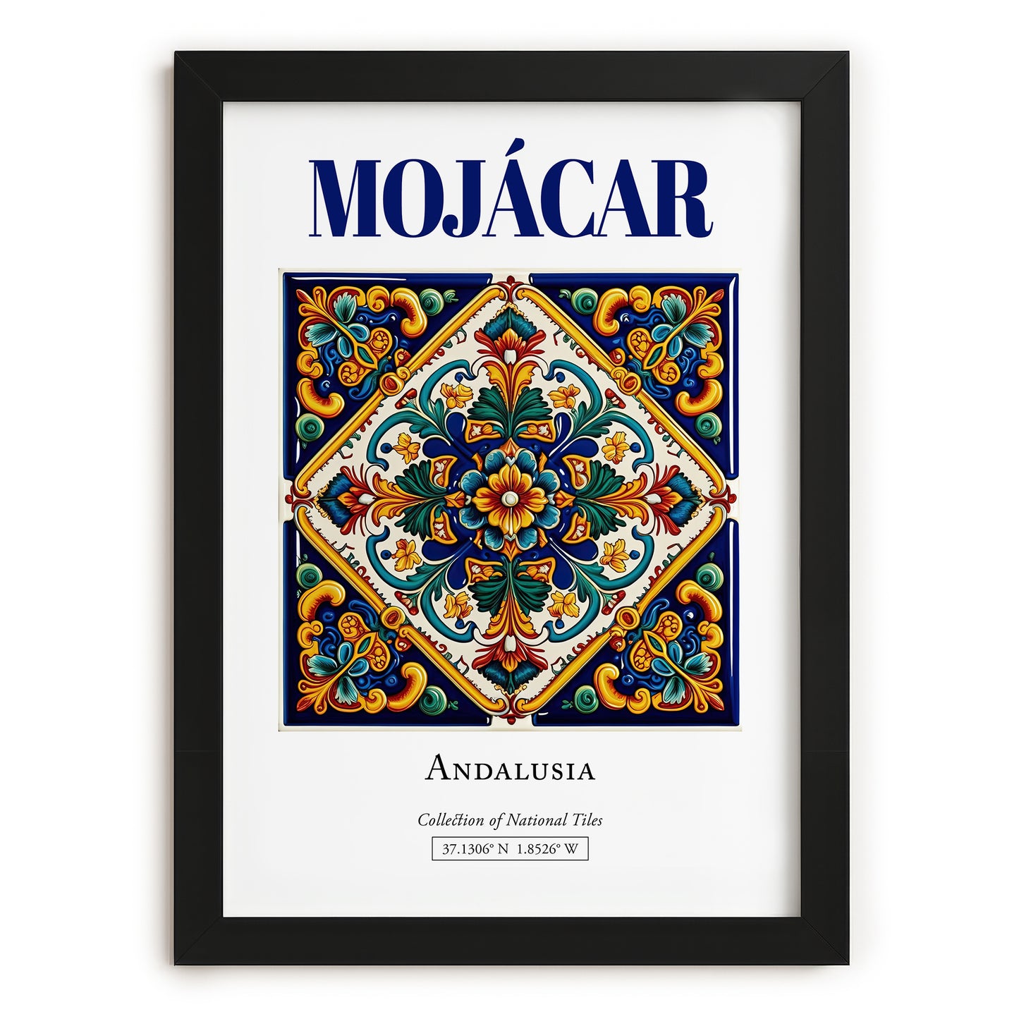 Mojácar, Spain – Travel Poster, in sleek black frame